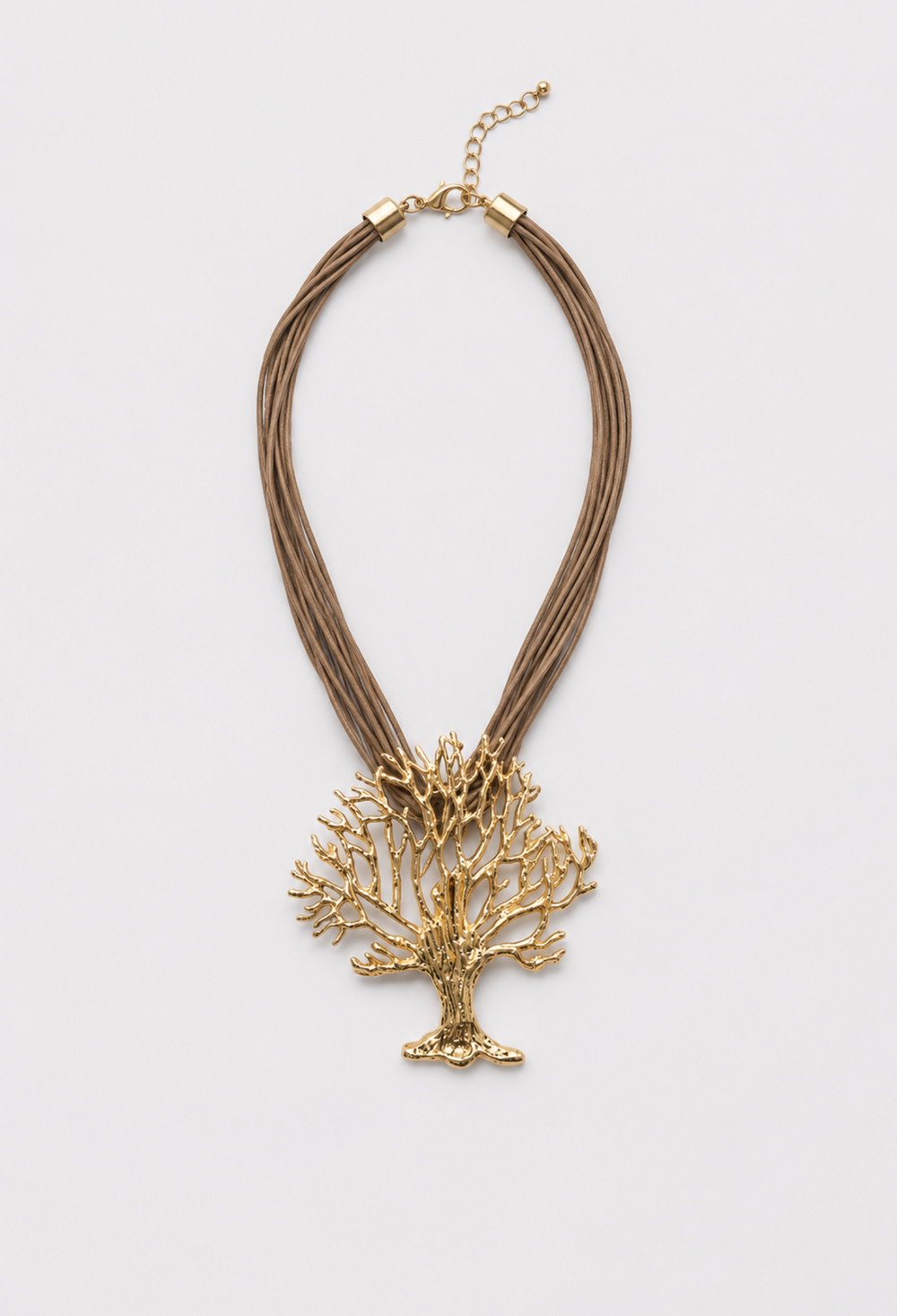 Collar Árbol de la Vida Dorado con Cordones