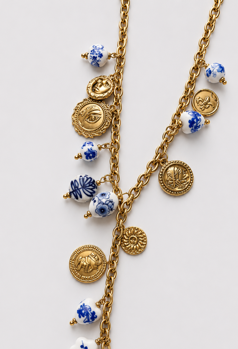Collar Cadena Dorada Medallones