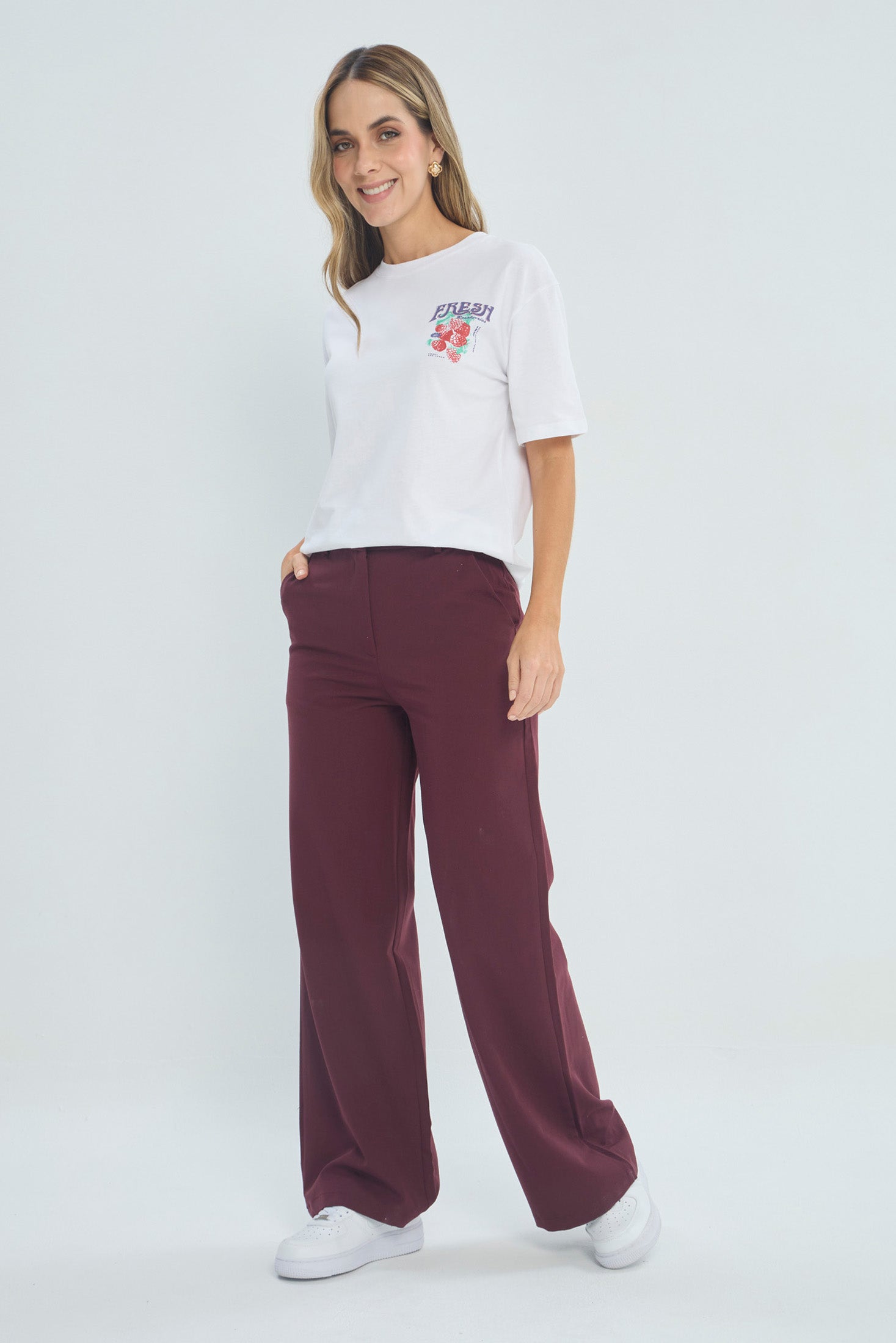Pantalón Tiro Alto Wide Leg - Outlet BYBLA Colombia