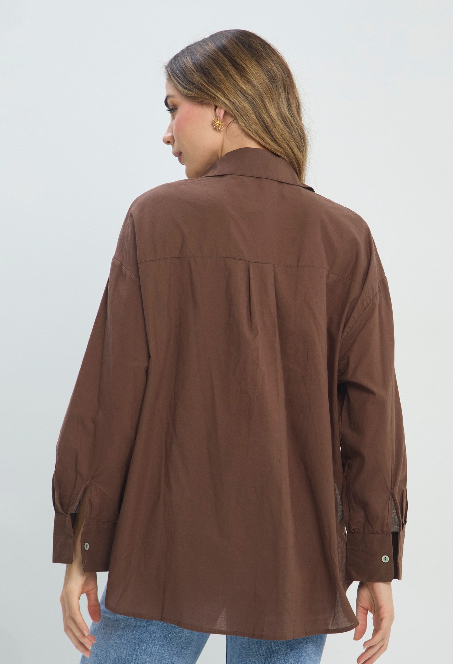 Camisa Calada Marron marrón BYBLA Colombia - vista 3