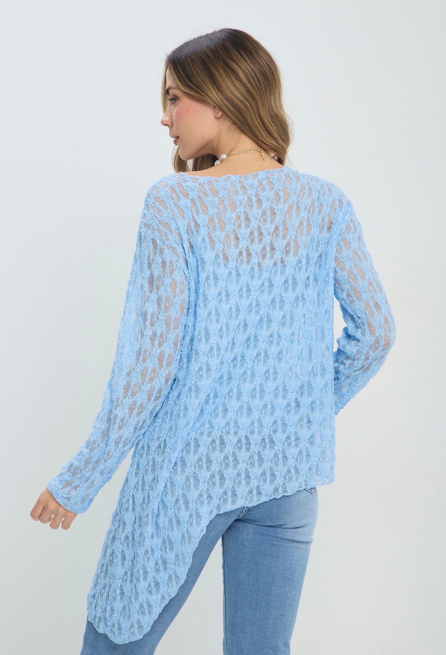 Blusa Calado Asimétrica azul BYBLA Colombia - vista 3