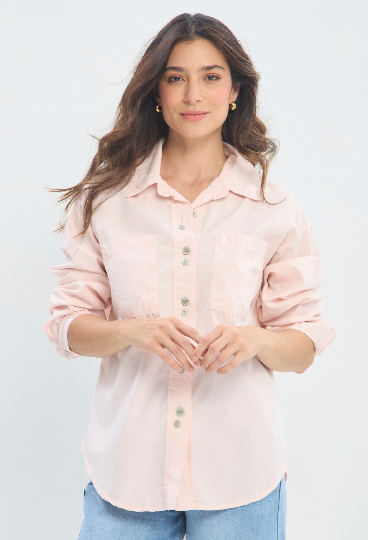 Blusa Camisera Oversize rosa palo BYBLA