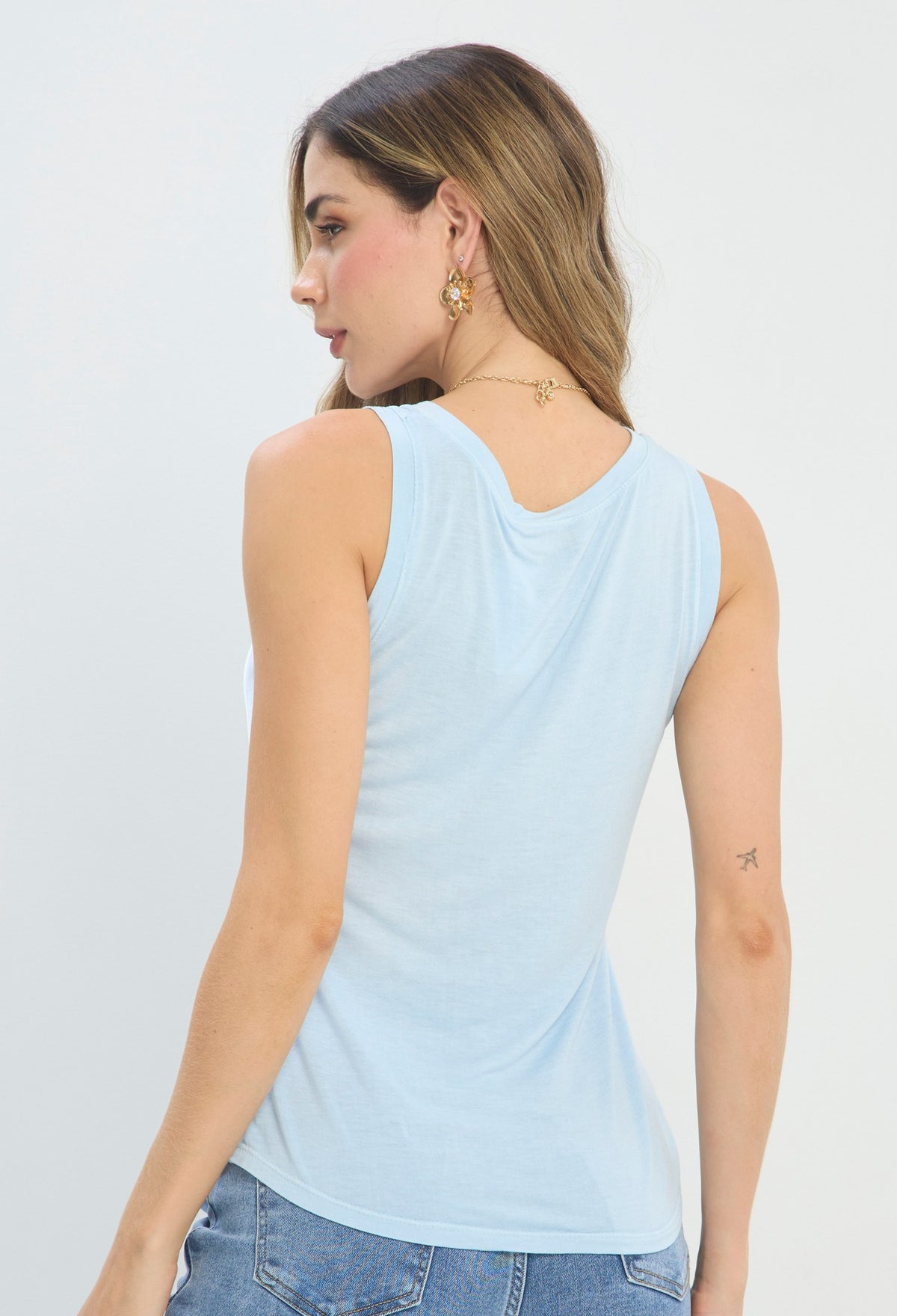 Blusa Tirantes Satinada azul BYBLA Colombia - vista 3