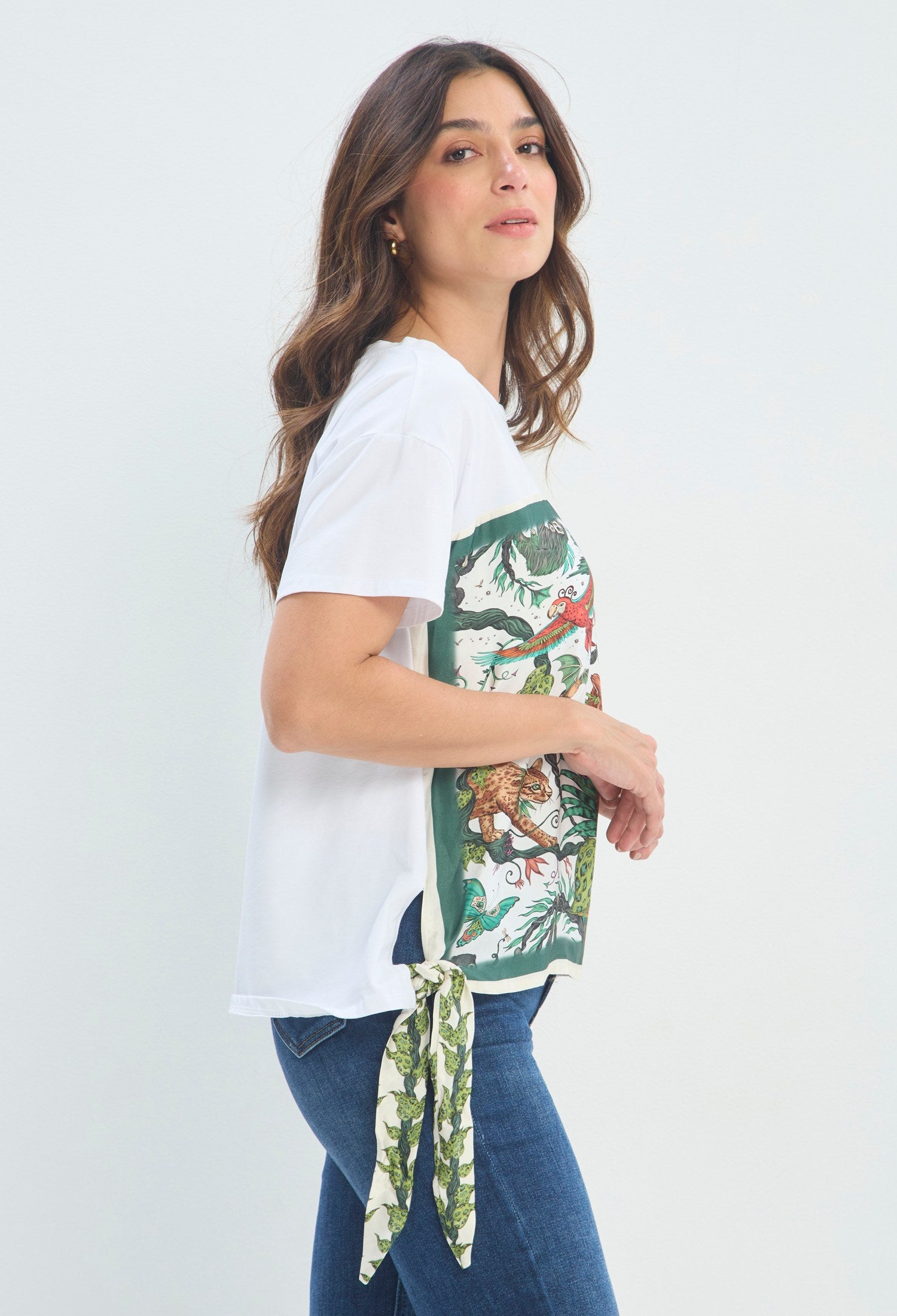 Blusa Estampado Selva Animal blanco sale BYBLA - vista 2