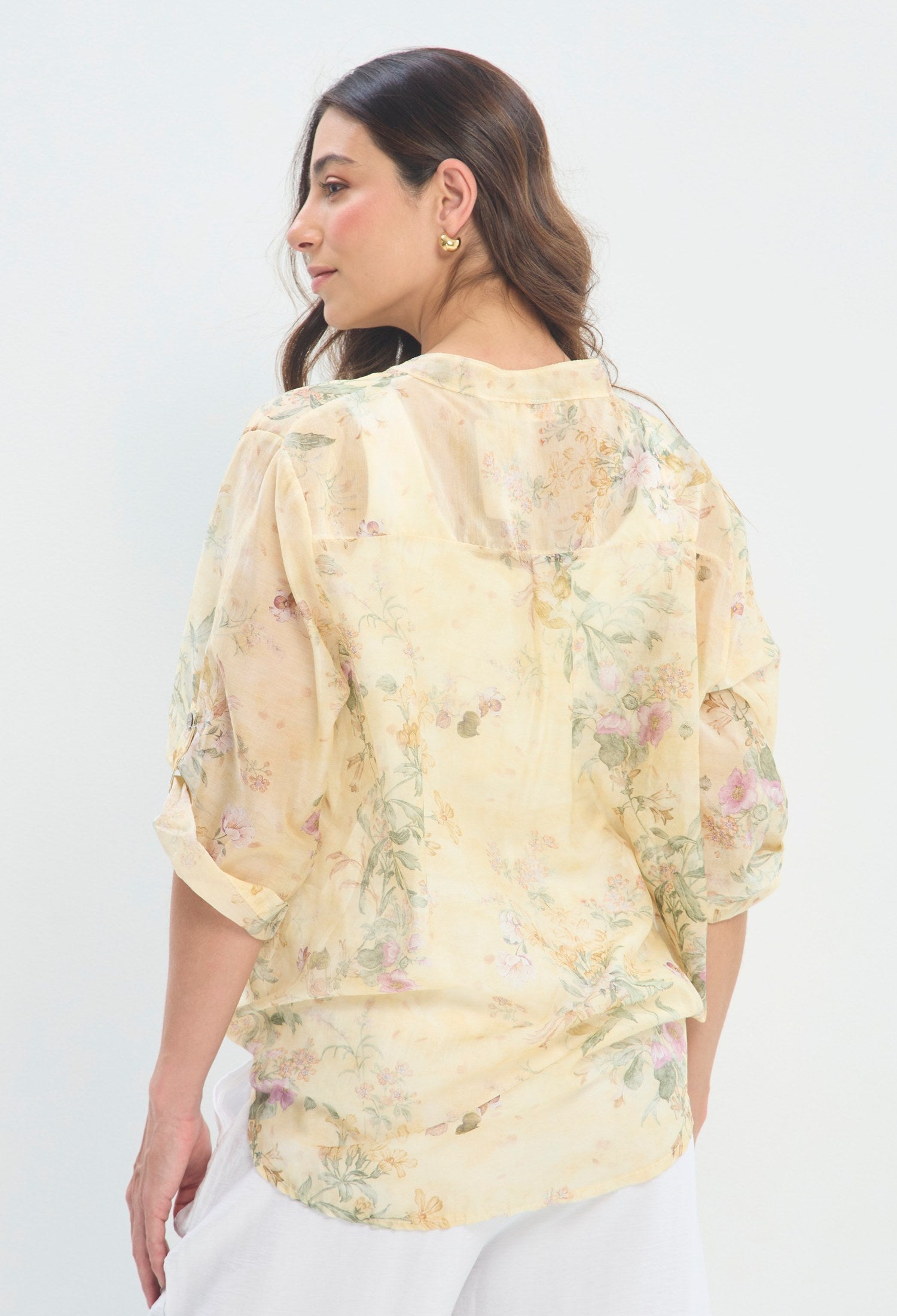 Blusa Floral Camisera Anudada beige floral BYBLA - vista 3