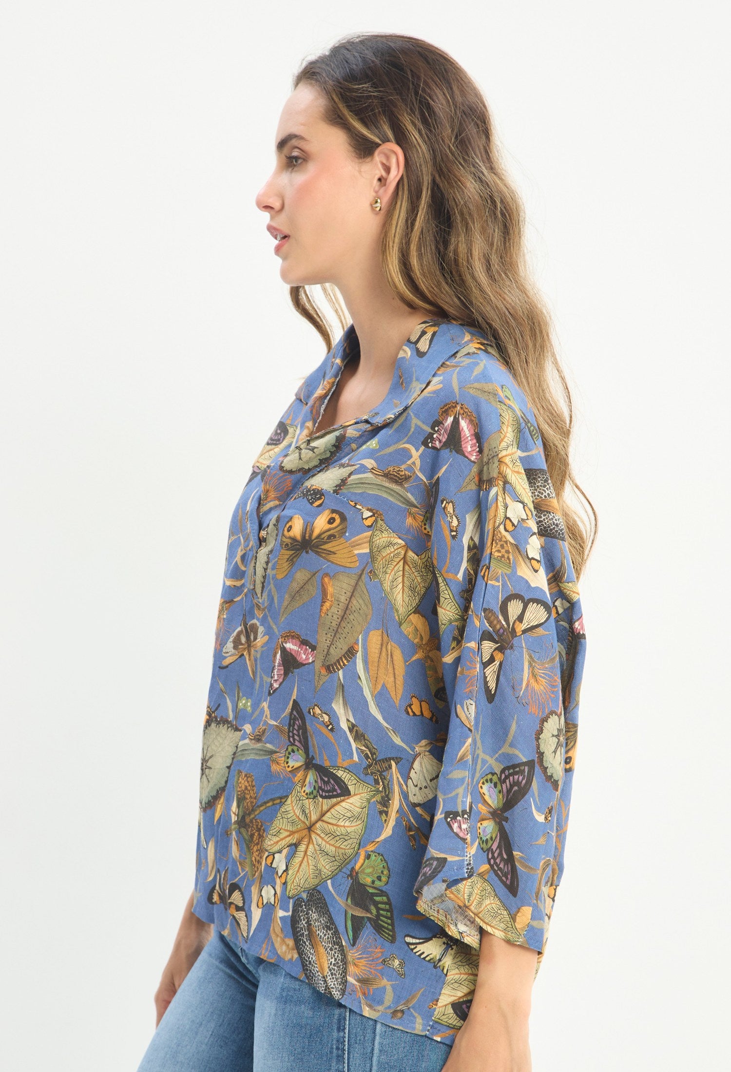 Blusa Manga 3/4 Azul - BYBLA outlet - vista 2