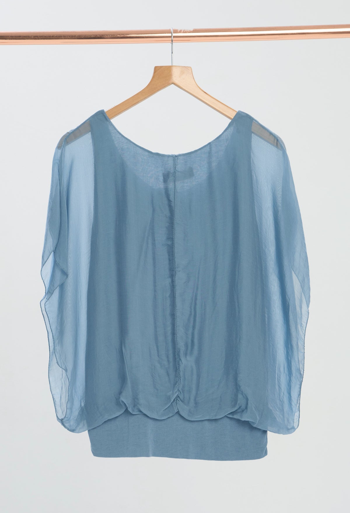 Blusa Manga Kimono Fluida Azules
