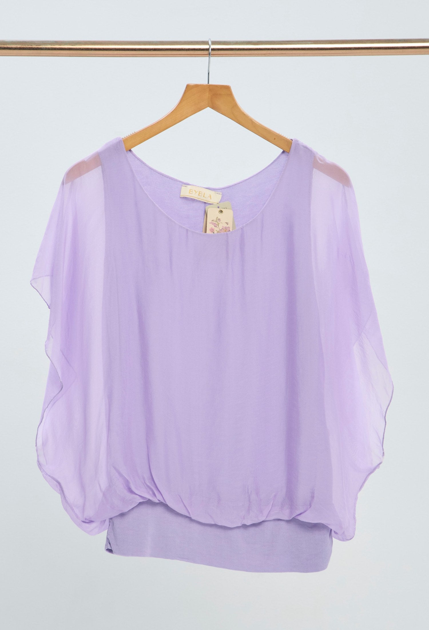 Blusa Manga Kimono Fluida lila BYBLA