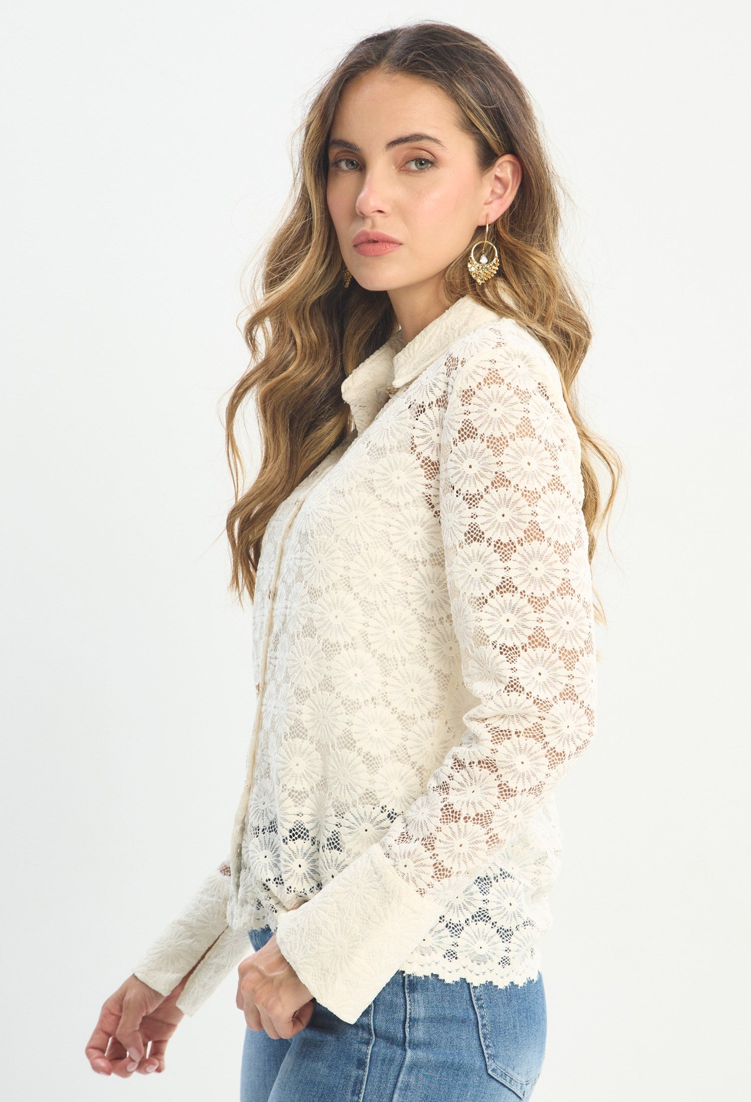 Blusa Manga Larga Beige - BYBLA outlet - vista 2