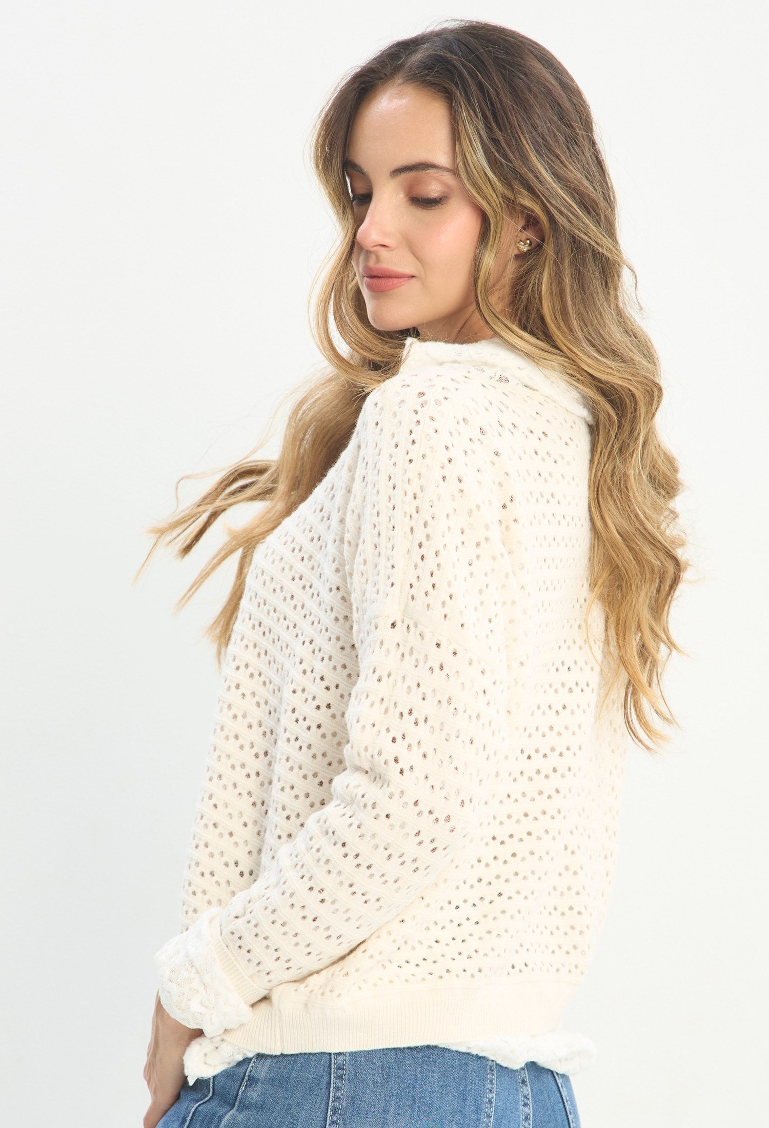 Blusa Manga Larga Beige - BYBLA outlet - vista 3