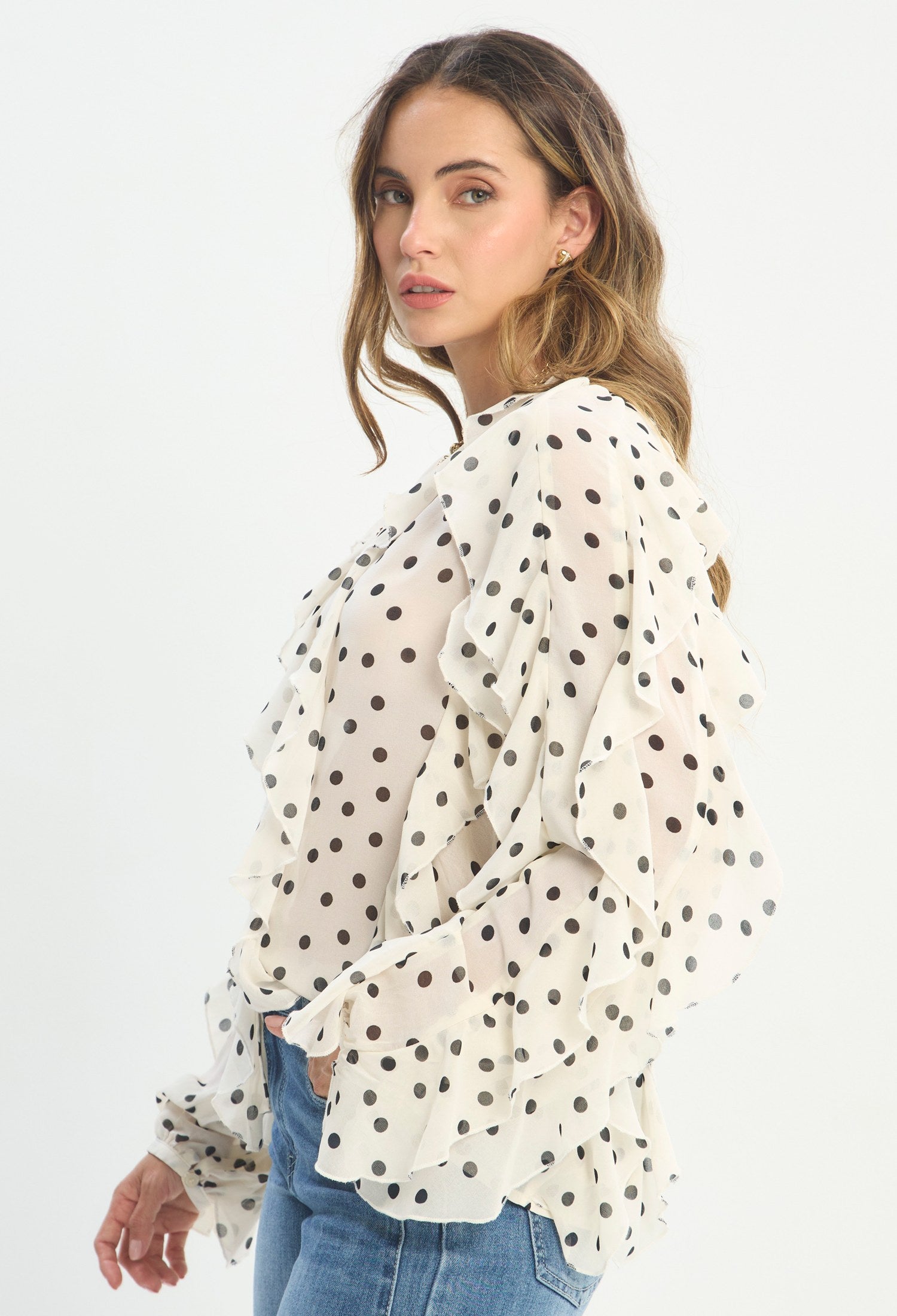 Blusa Manga Larga Beige - BYBLA outlet - vista 2