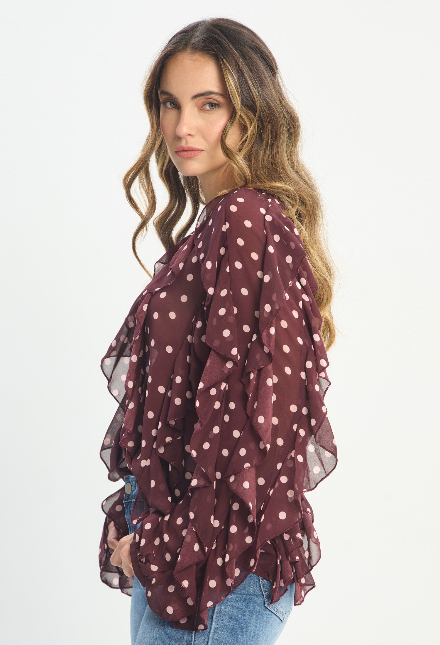 Blusa Manga Larga Burgundy - BYBLA outlet - vista 2
