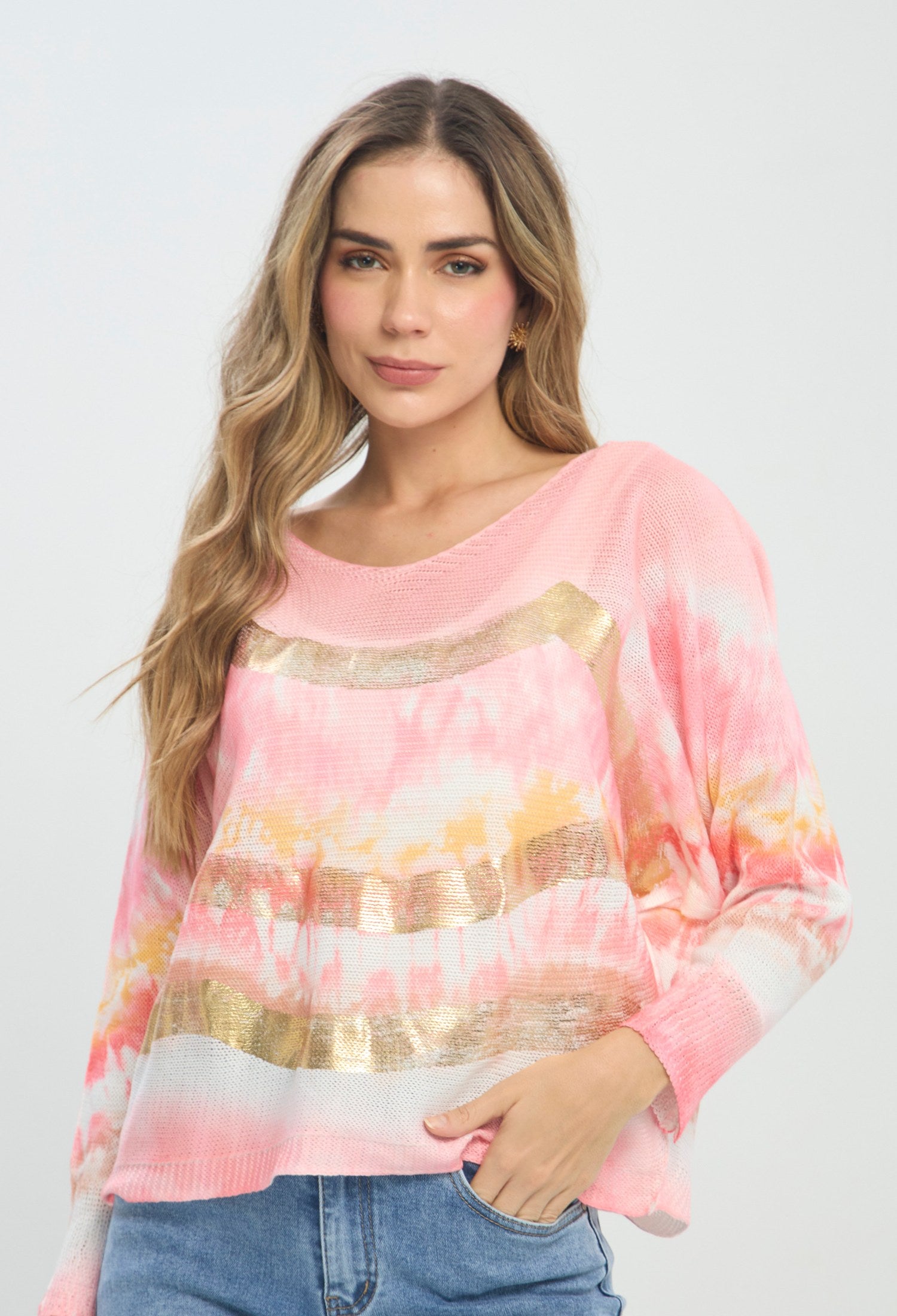 Buzo Tie Dye Lentejuelas rosa BYBLA Colombia