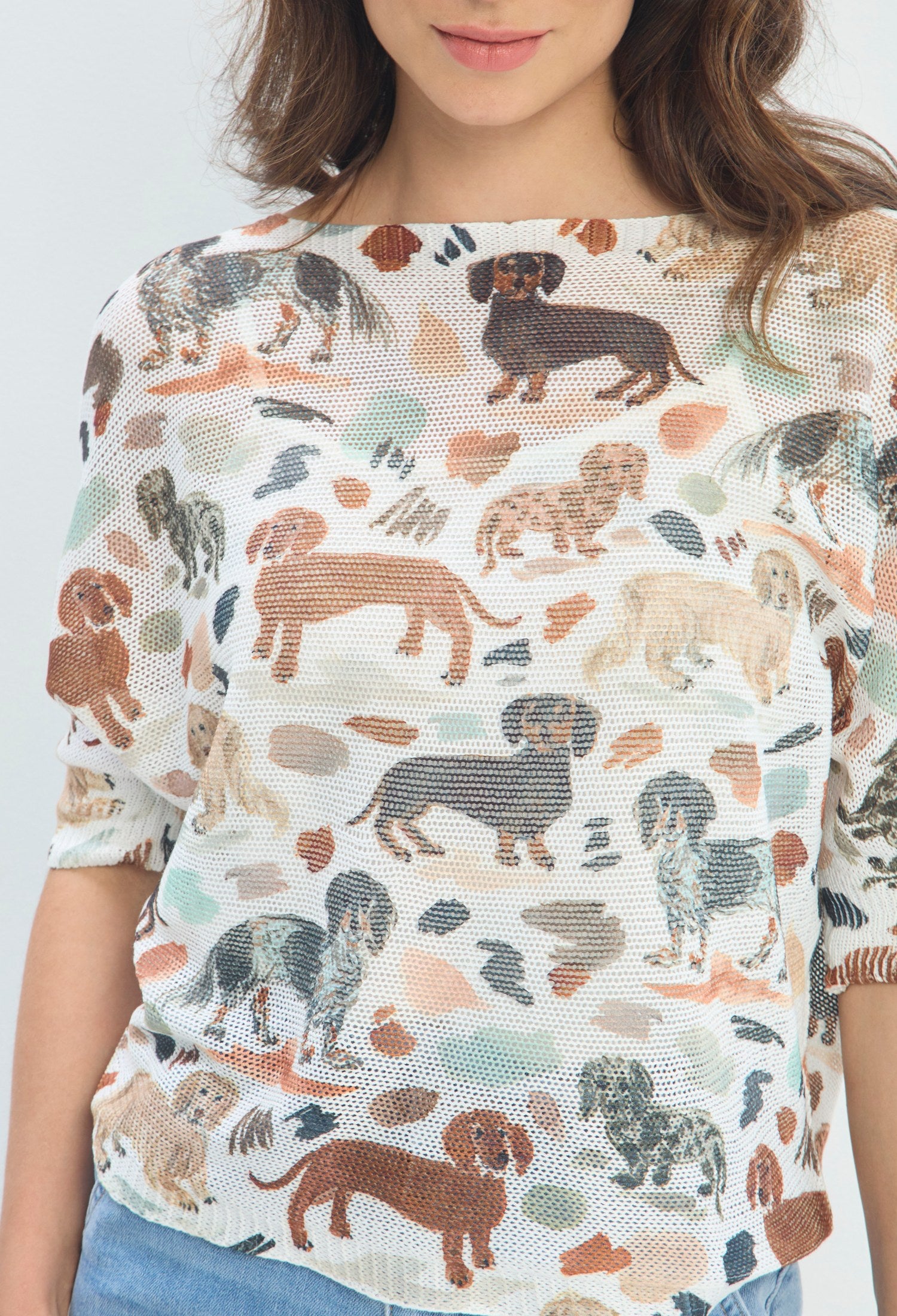 Blusa Punto Calado Fondo Marino beige crudo BYBLA