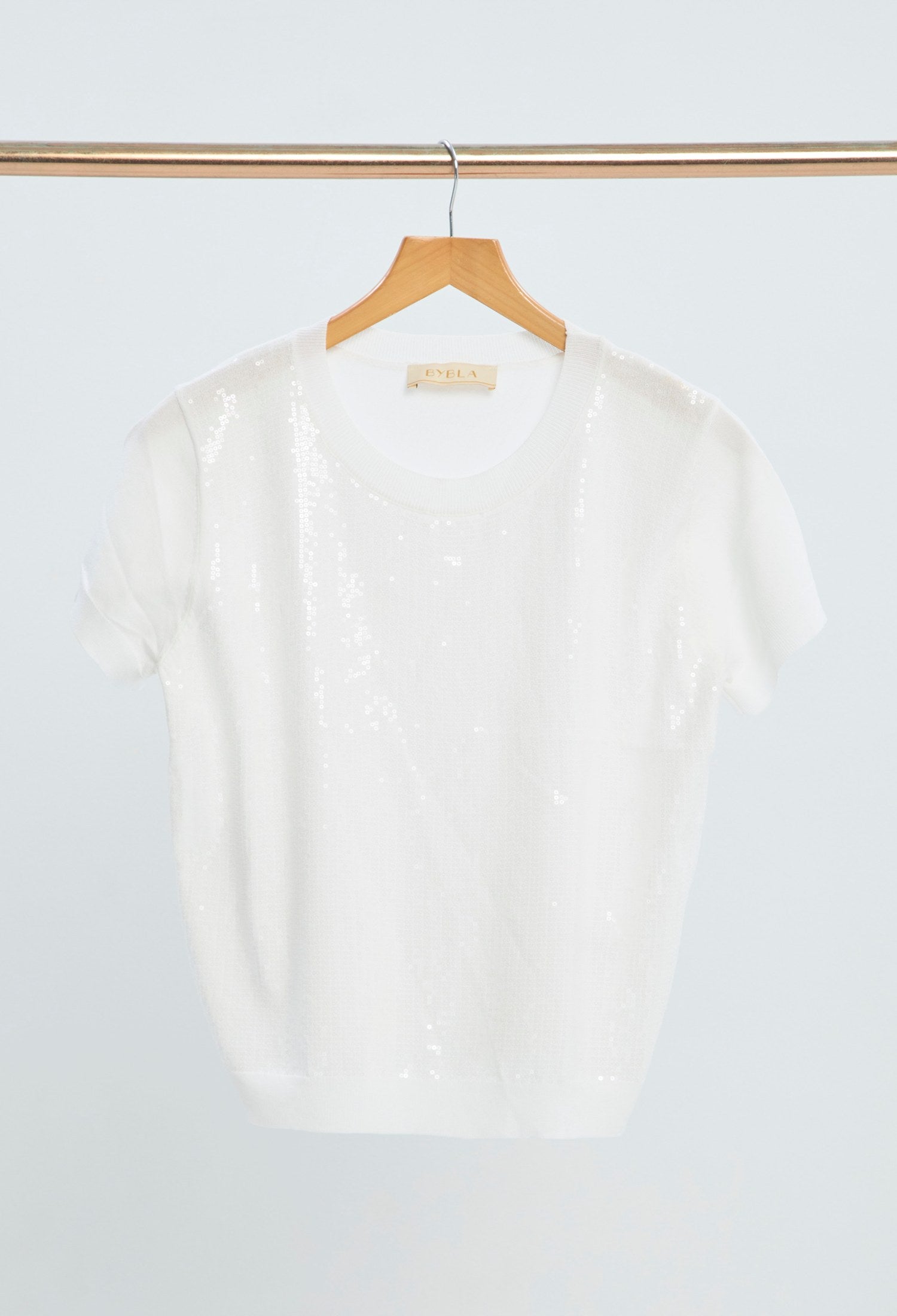 Blusa Punto Lentejuelas blanco BYBLA