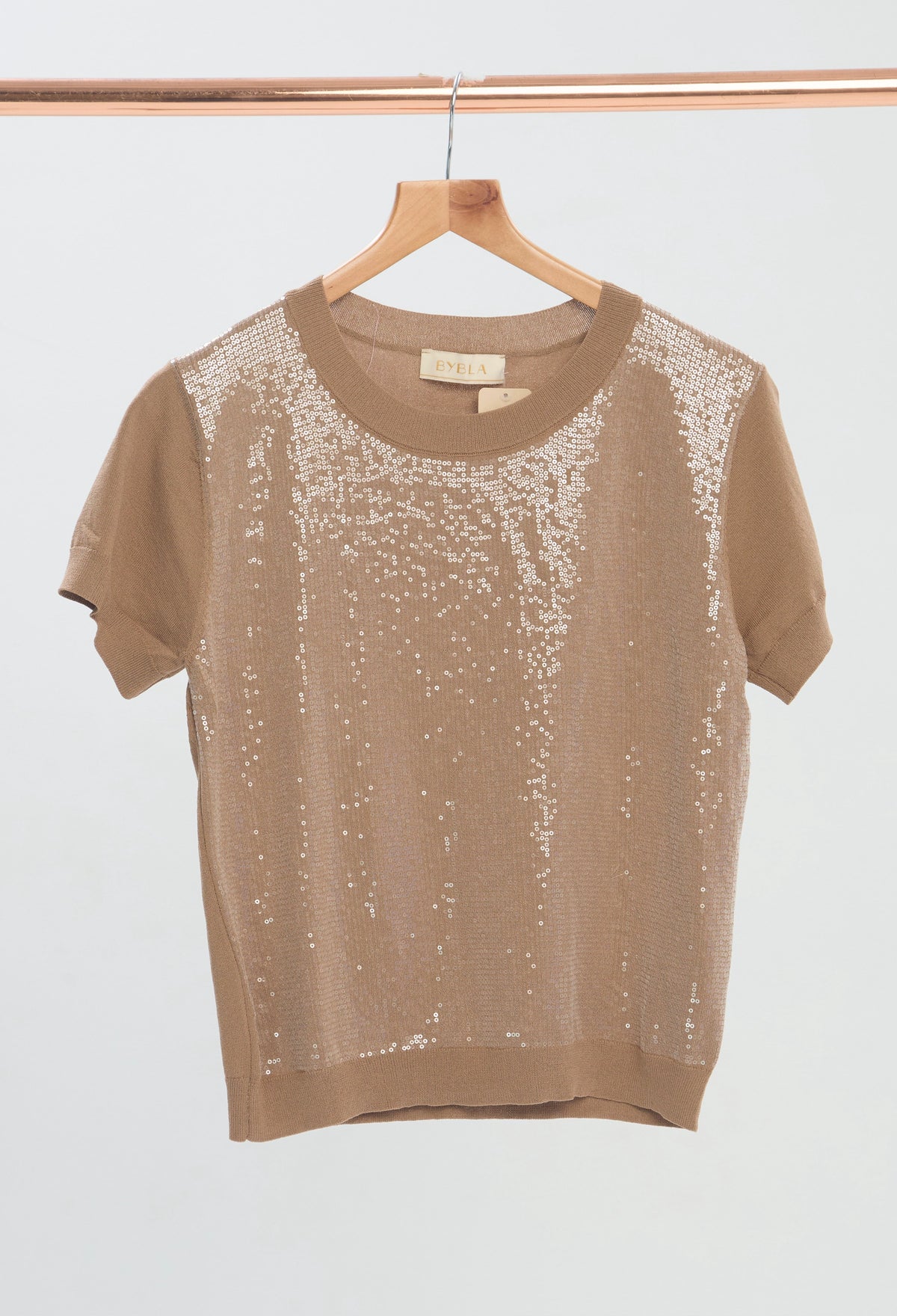 Blusa Punto Lentejuelas Tostados