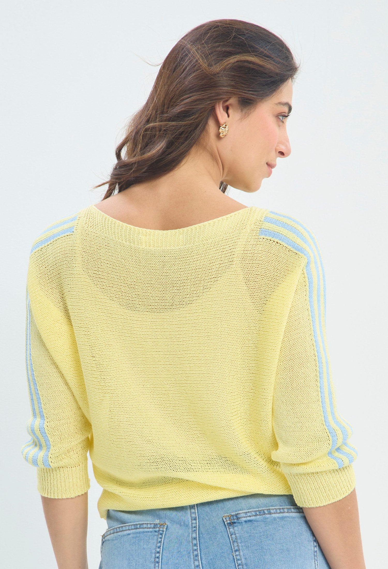 Blusa Punto Rayas Contraste amarillo mantequilla BYBLA - vista 3