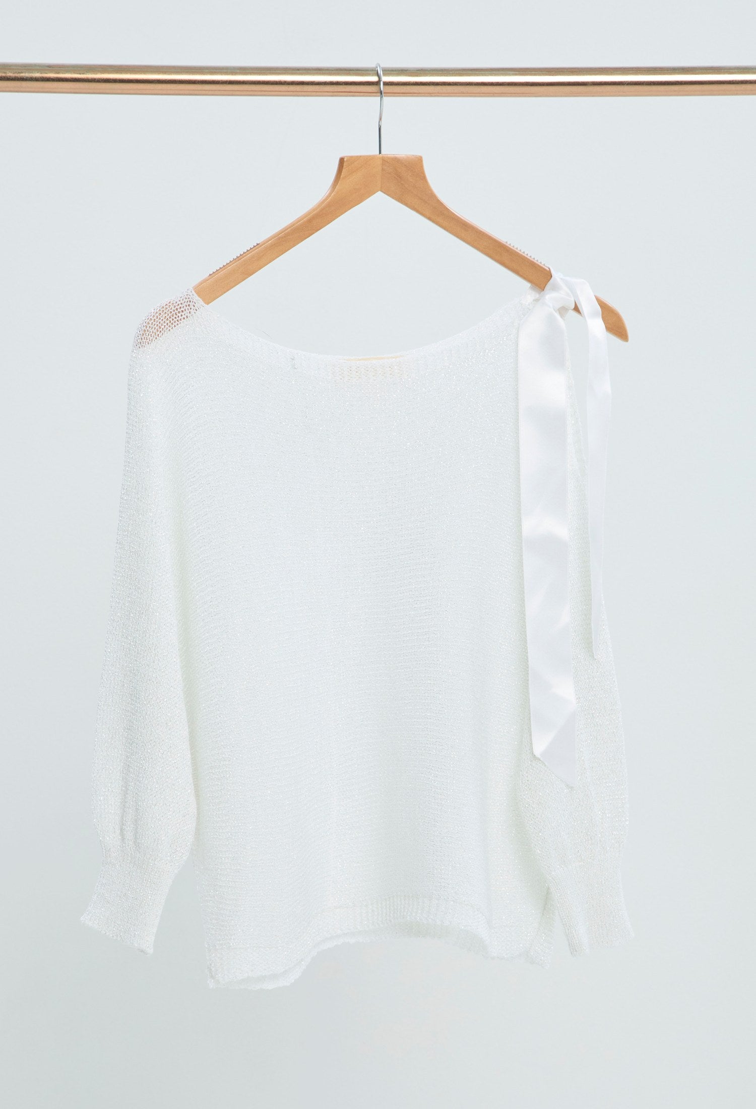 Blusa Tejida Hombro Descubierto blanco BYBLA