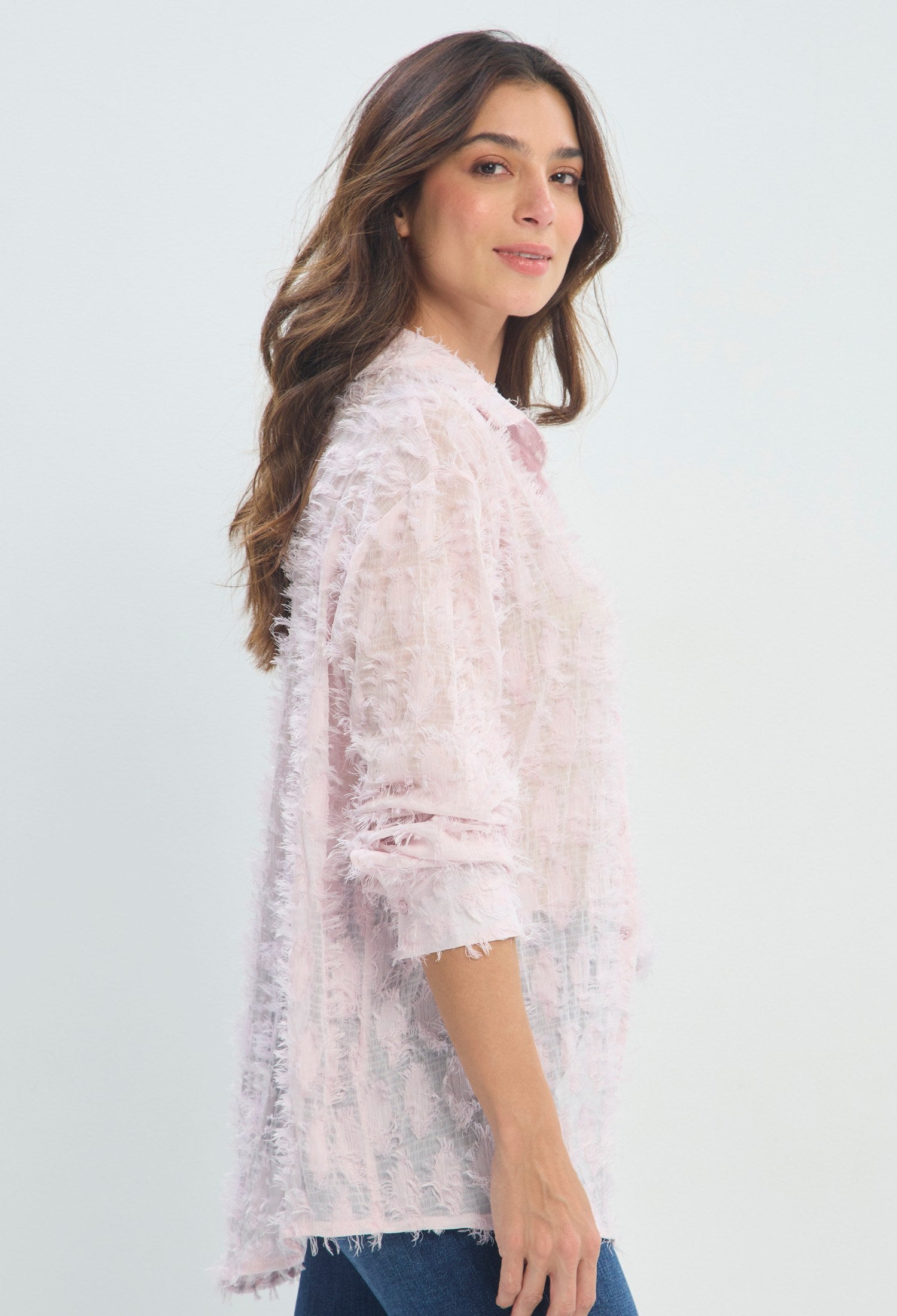 Blusa Textura Deshilachada rosa palo sale BYBLA - vista 2