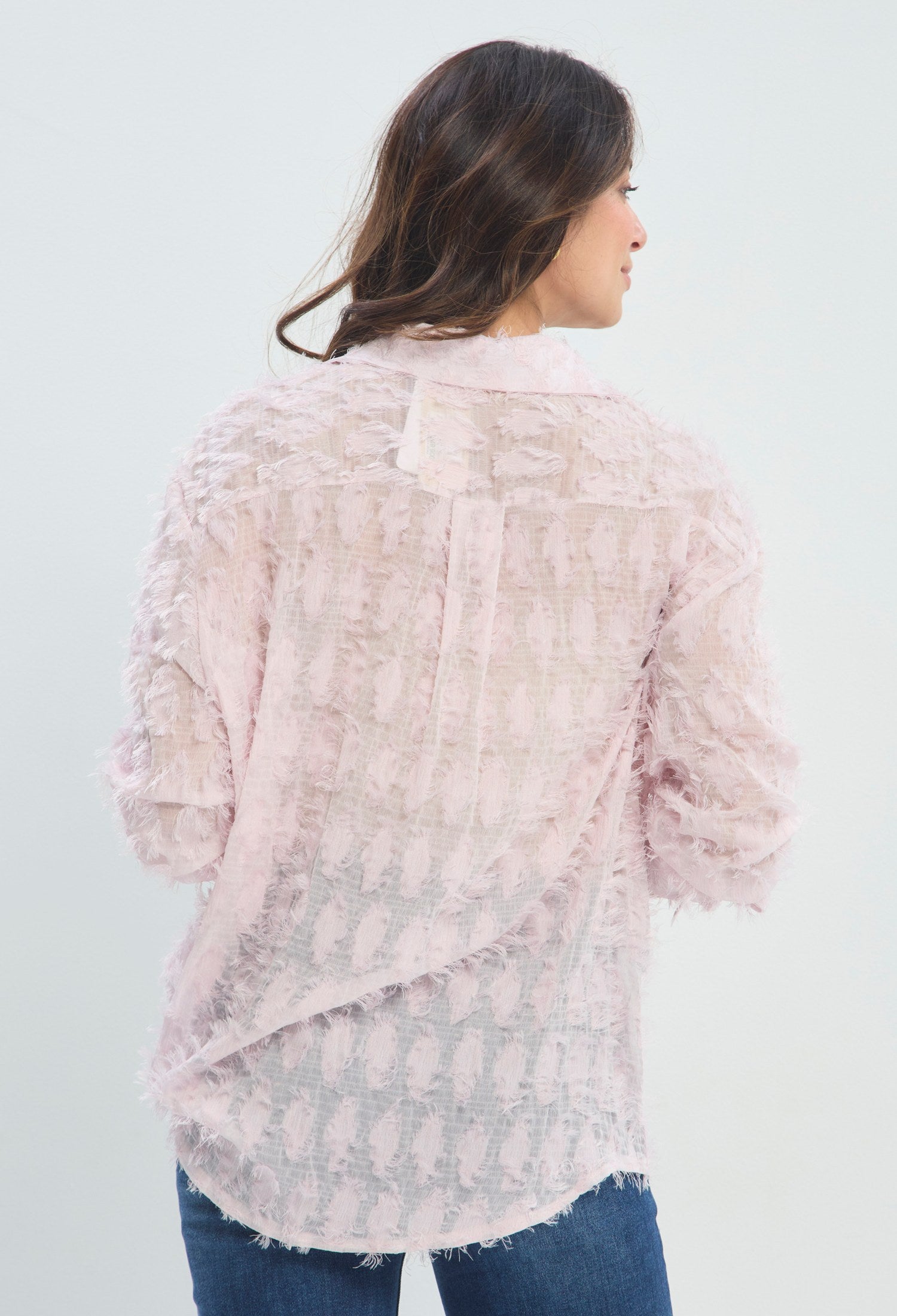 Blusa Textura Deshilachada rosa palo sale BYBLA - vista 3
