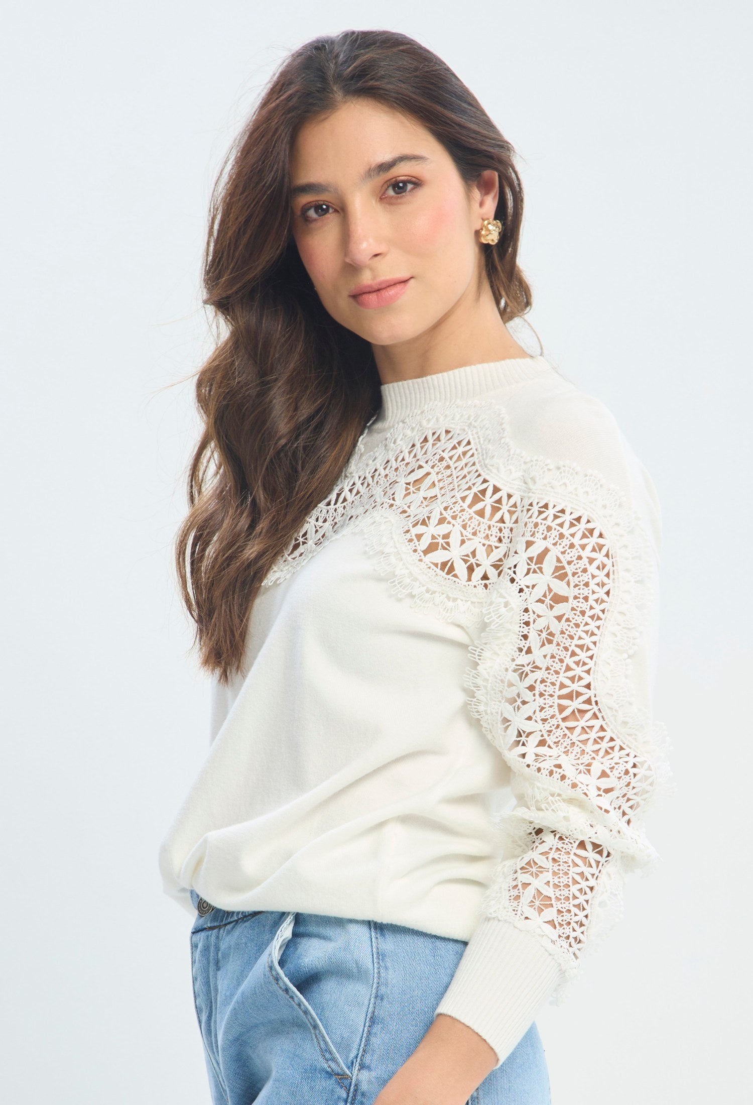 Buzo Encaje Crochet crudo natural BYBLA - vista 3
