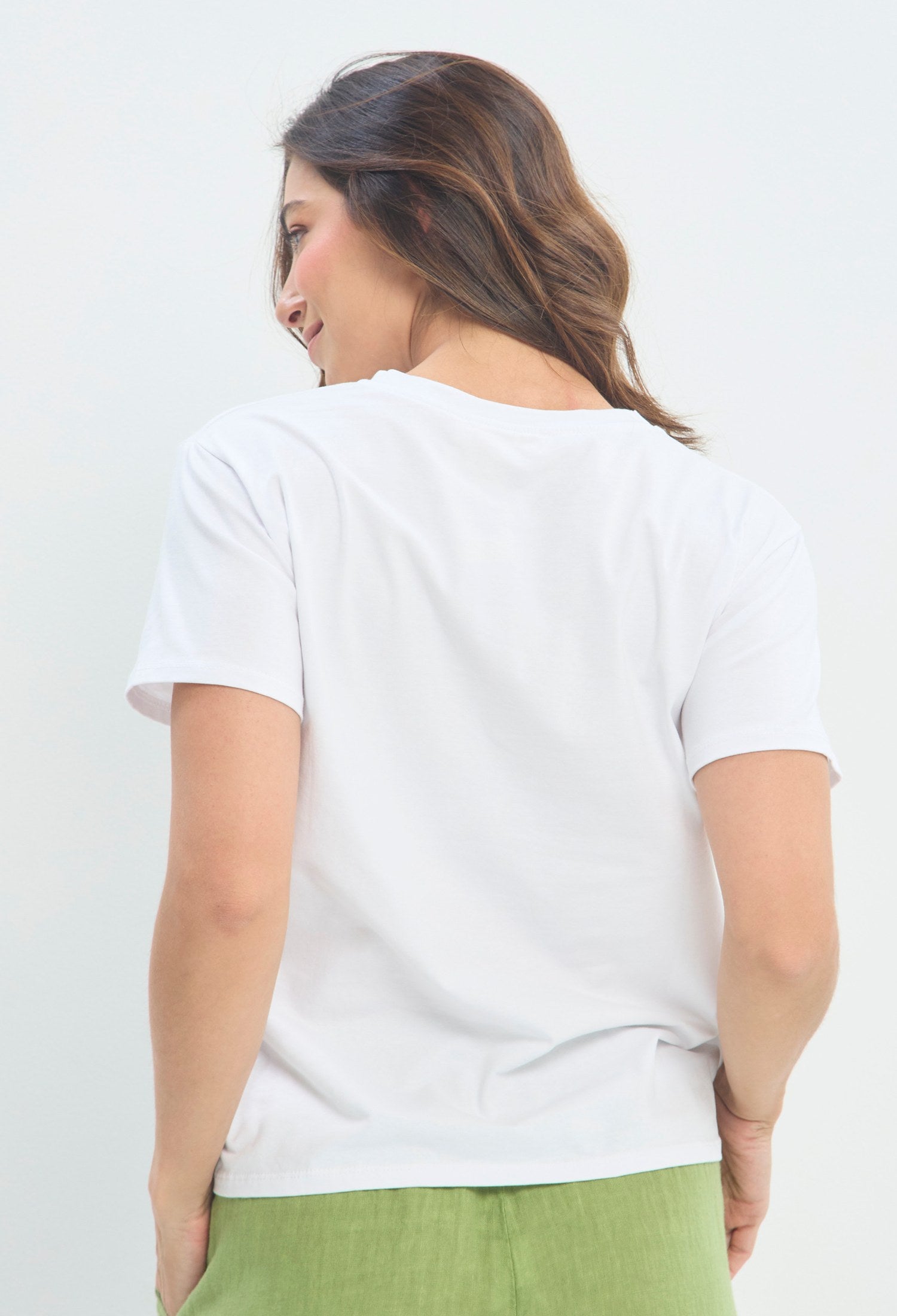 Camiseta Estampado Palmera Dorada blanco BYBLA - vista 3