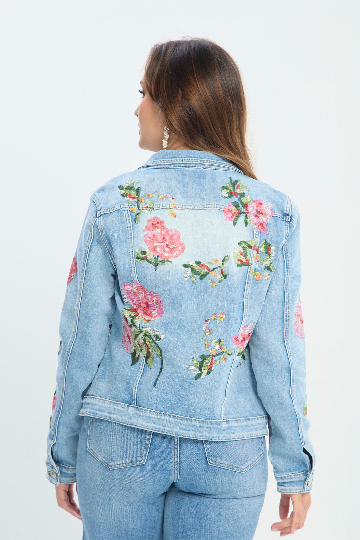 Chaqueta Denim Bordados Florales NEW