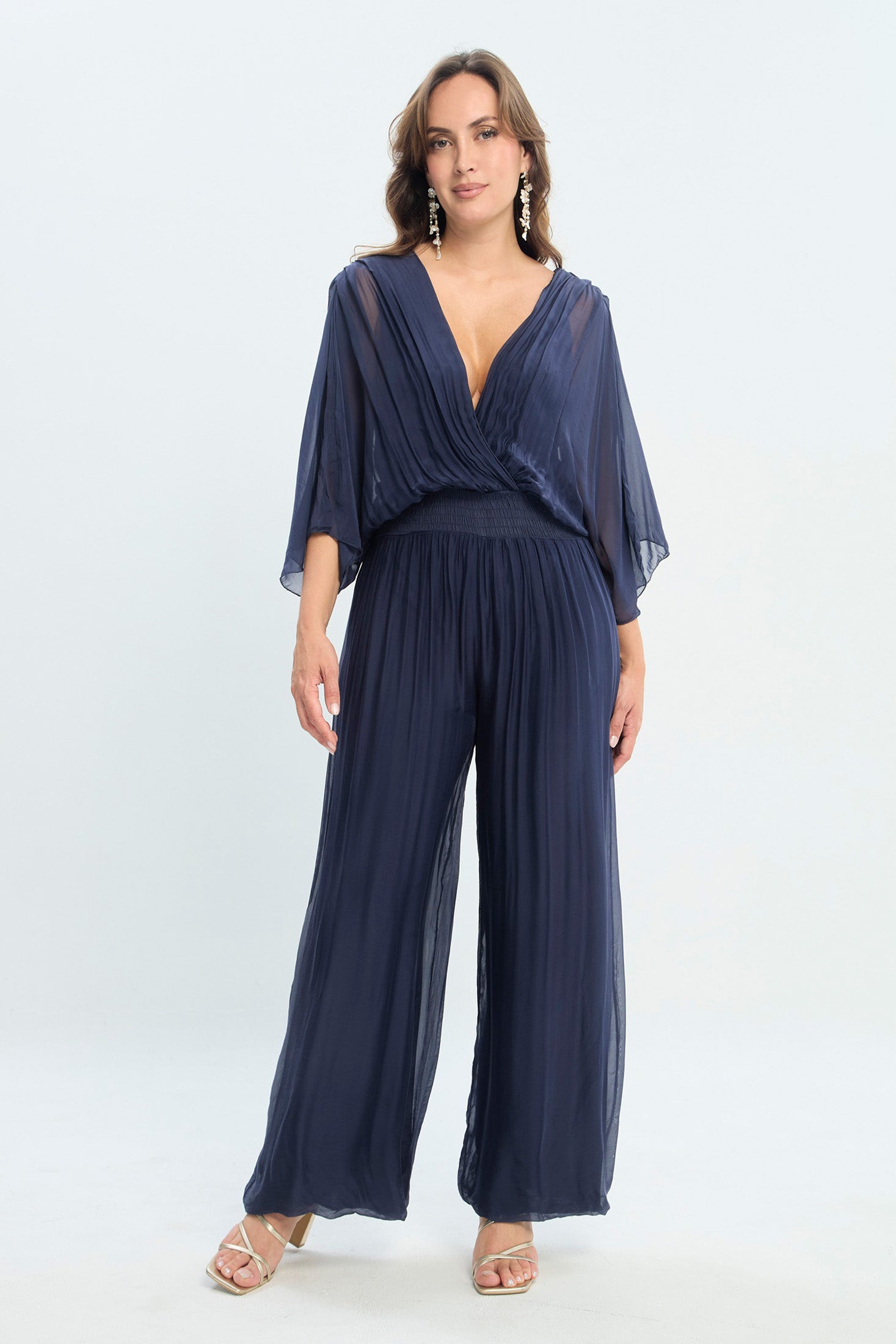 Enterizo en Seda con Escote en V NEW