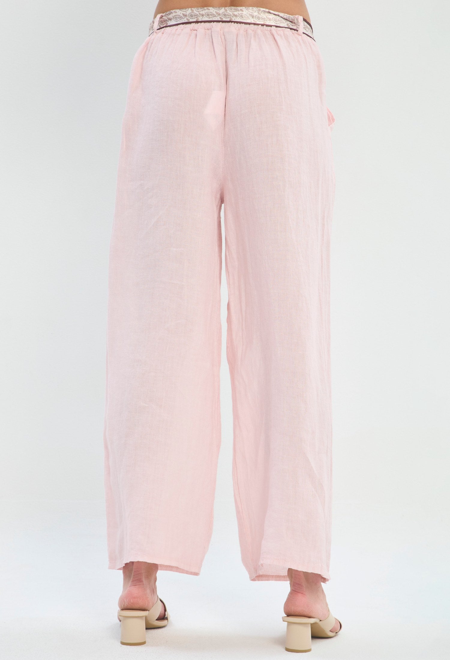Pantalón Ancho Pinzas Tobillero rosa palo BYBLA