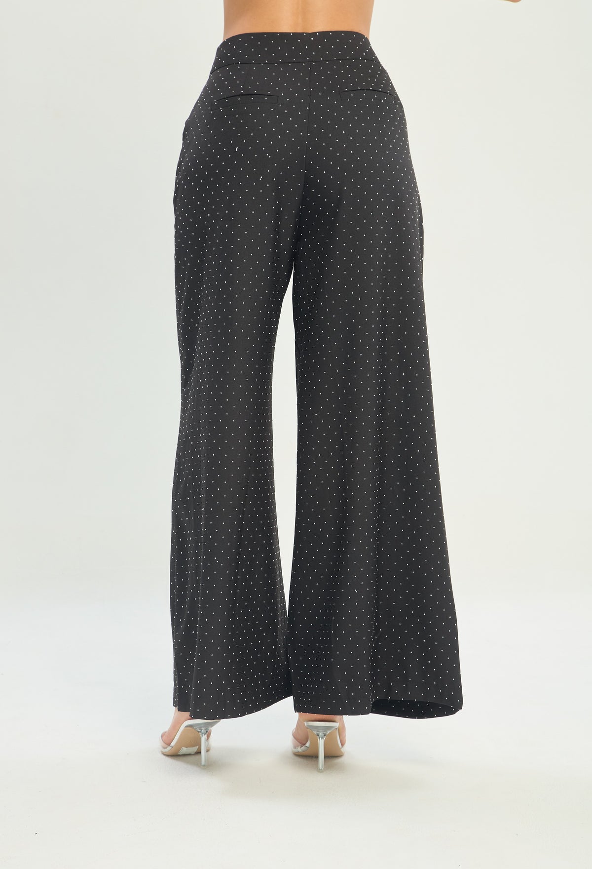 Pantalón Ancho Puntos de Cristales Negro BYBLA - vista 3