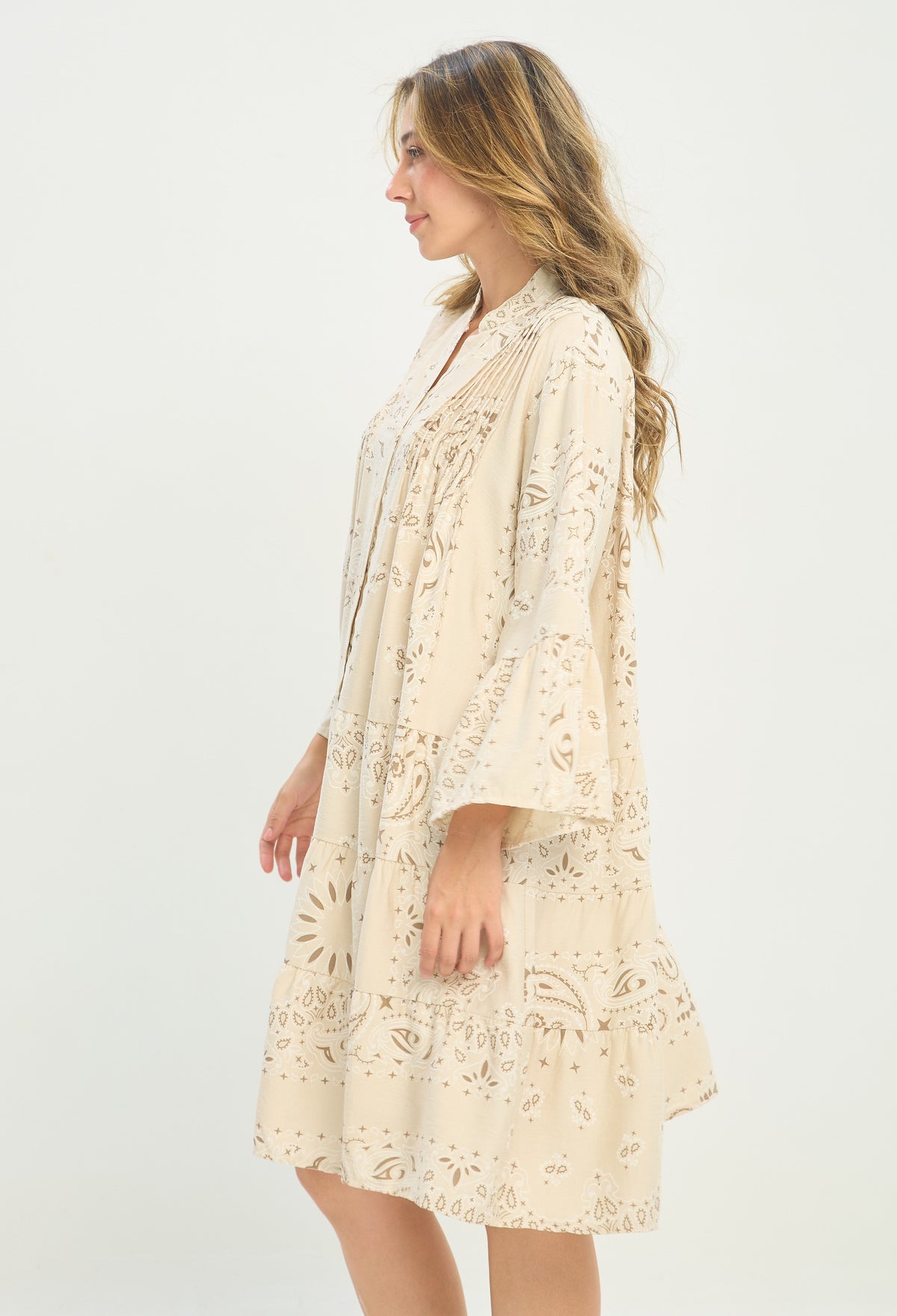 Vestido Estampado Paisley Beige BYBLA - vista 2