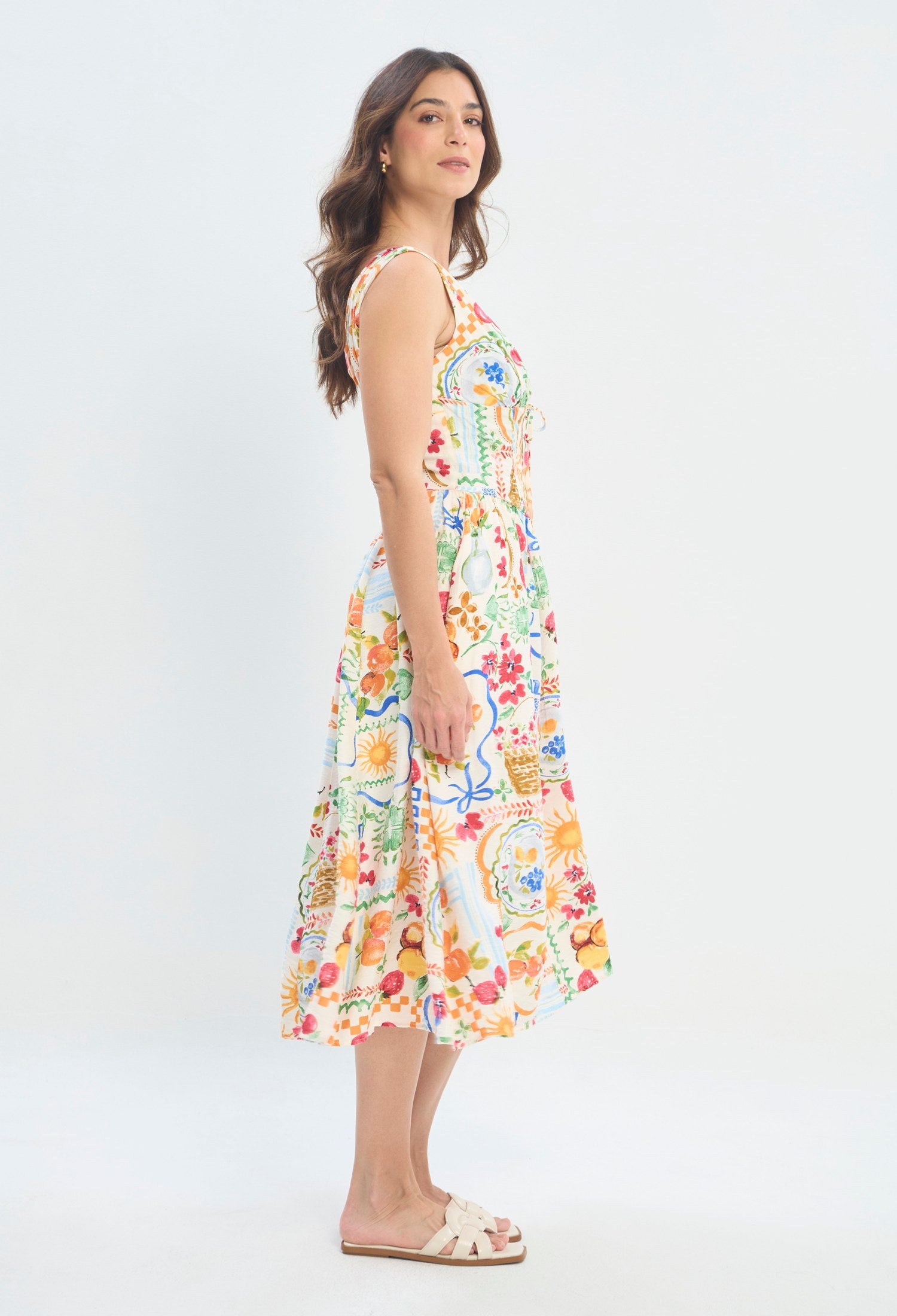 Vestido Largo Estampado Multicolor multicolor vibrante sale BYBLA