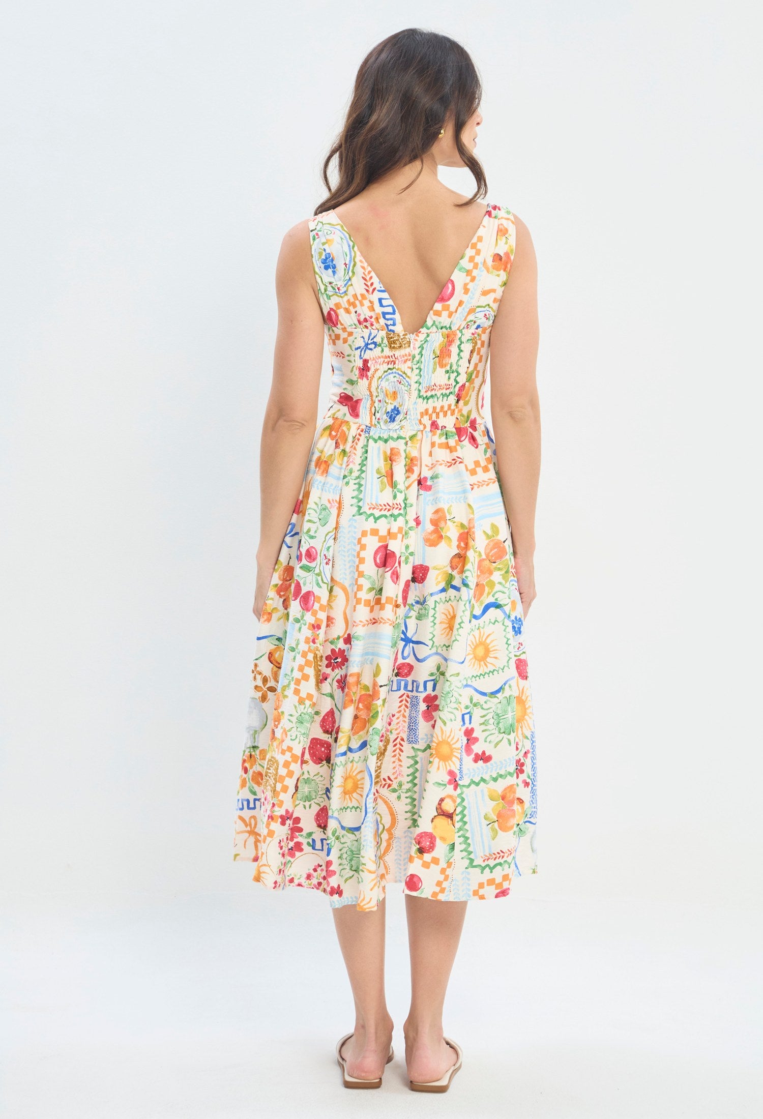 Vestido Largo Estampado Multicolor multicolor vibrante sale BYBLA