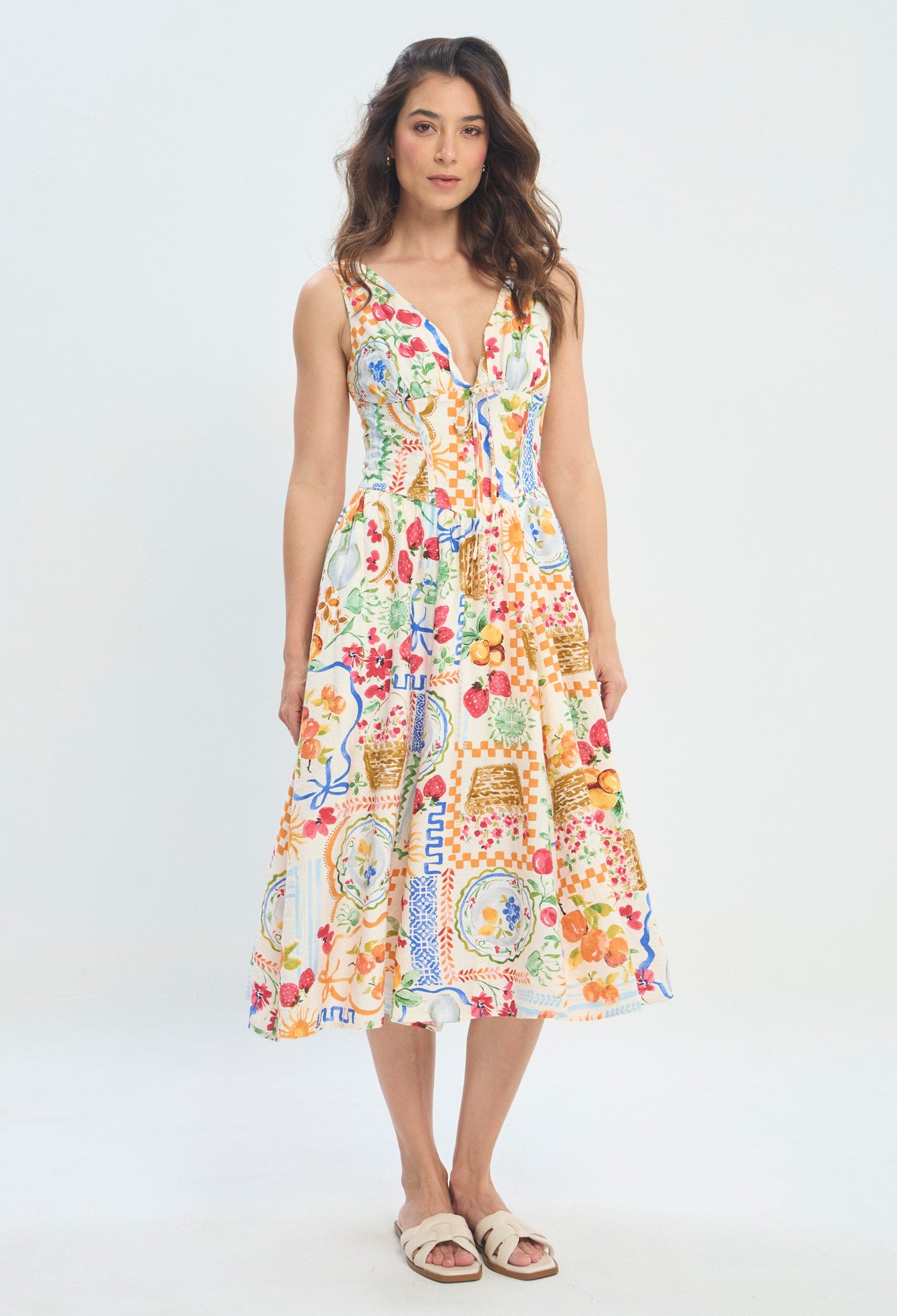 Vestido Largo Estampado Multicolor multicolor vibrante sale BYBLA