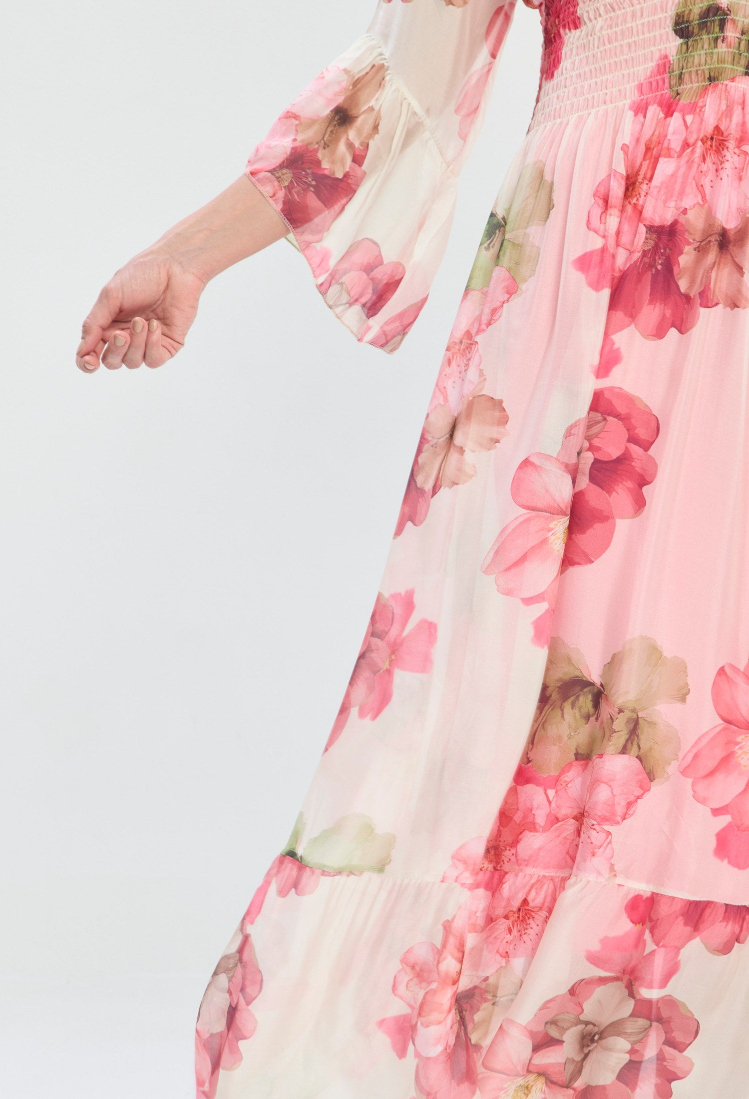 Vestido Largo Estampado Romántico rosa floral BYBLA - vista 7