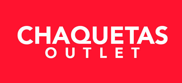 Chaquetas sale banner with bold text and a red underline on a light gray background