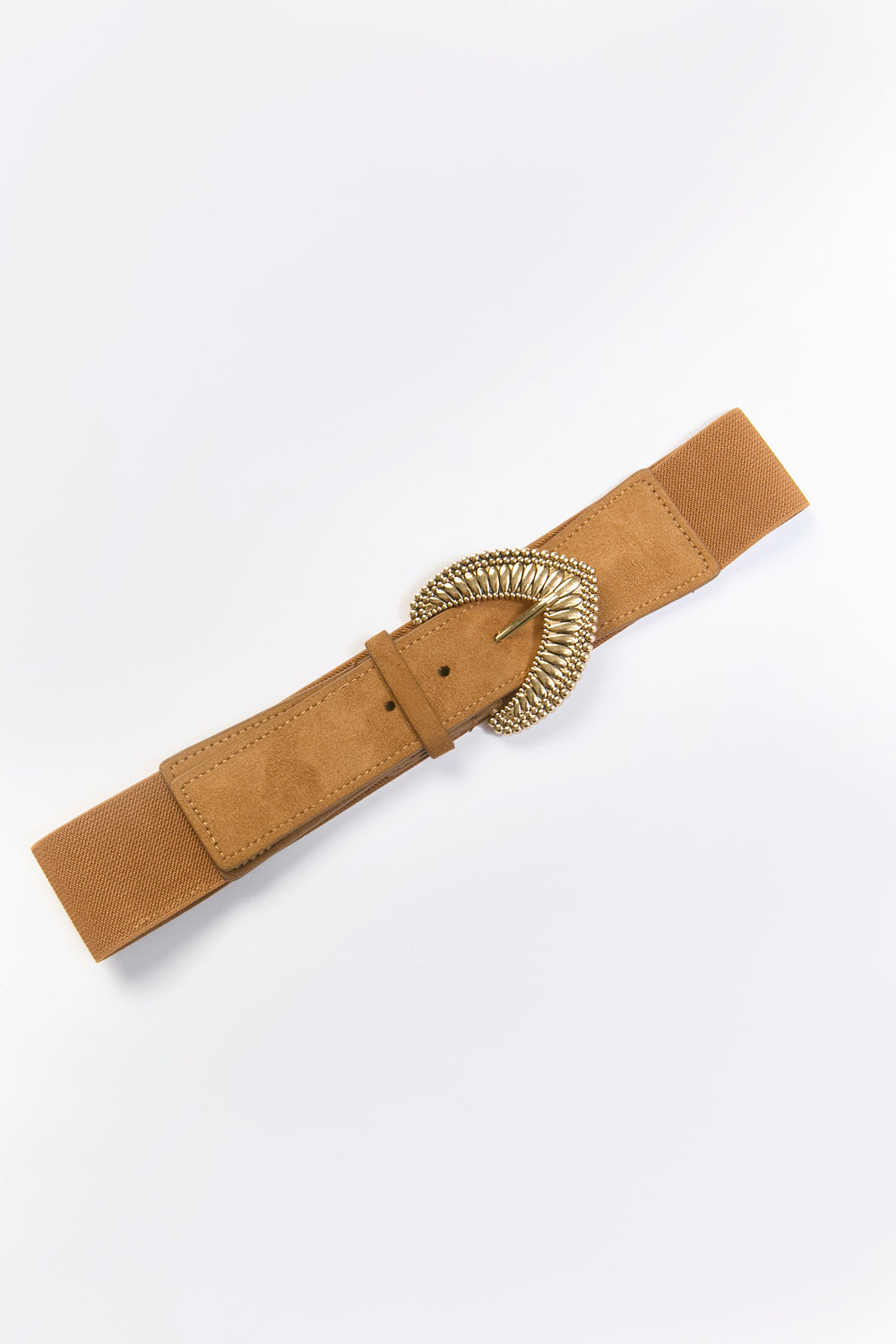 Cinturón camel con detalles dorados