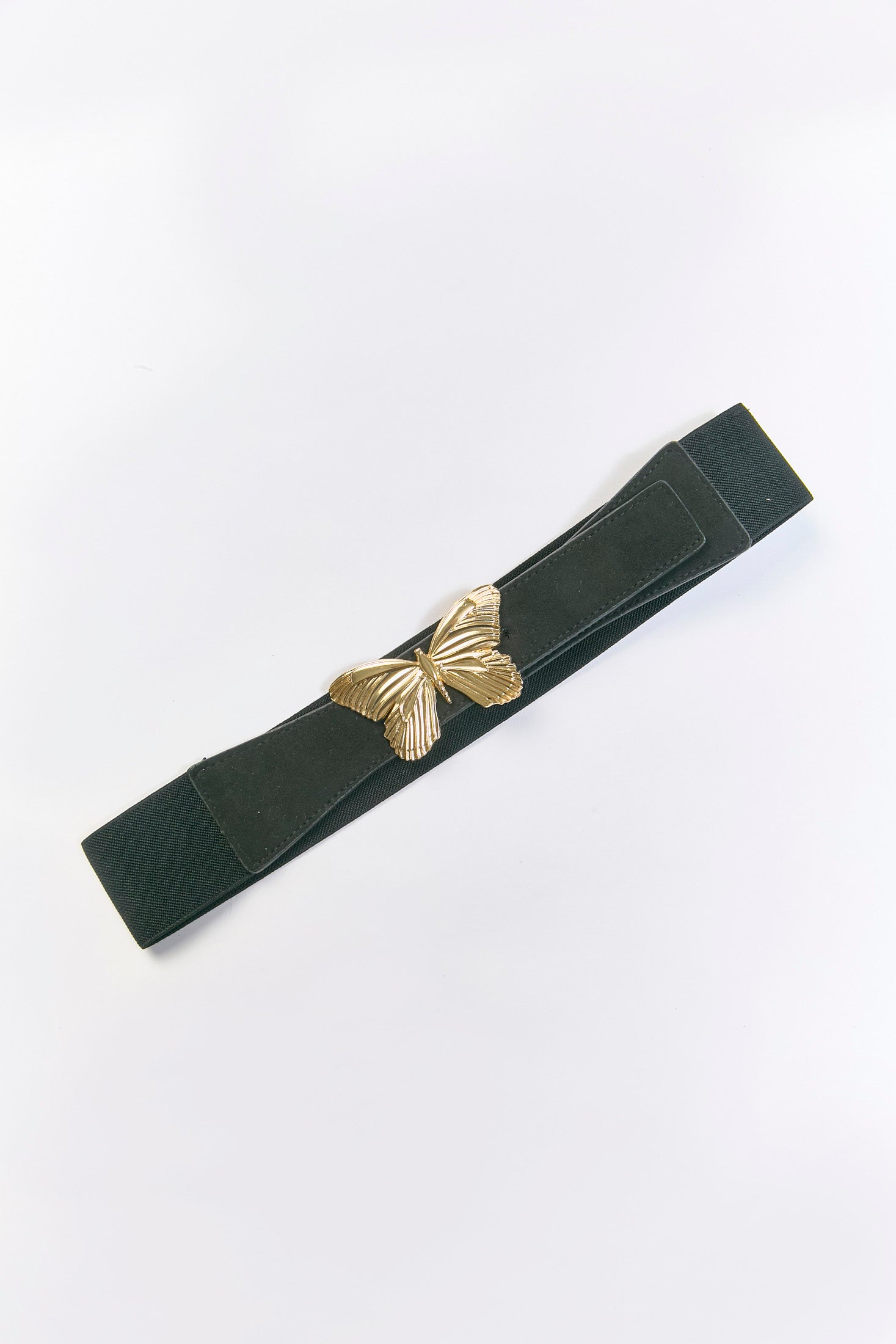 Cinturón negro con hebilla mariposa