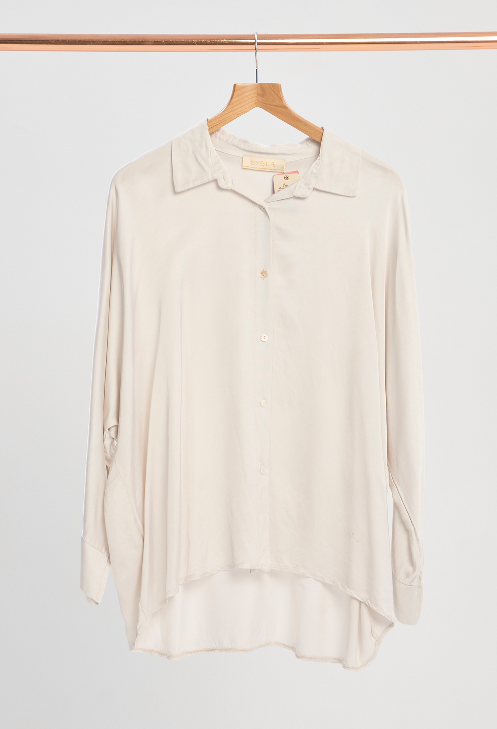 Blusa Manga Larga Camisera Beige BYBLA