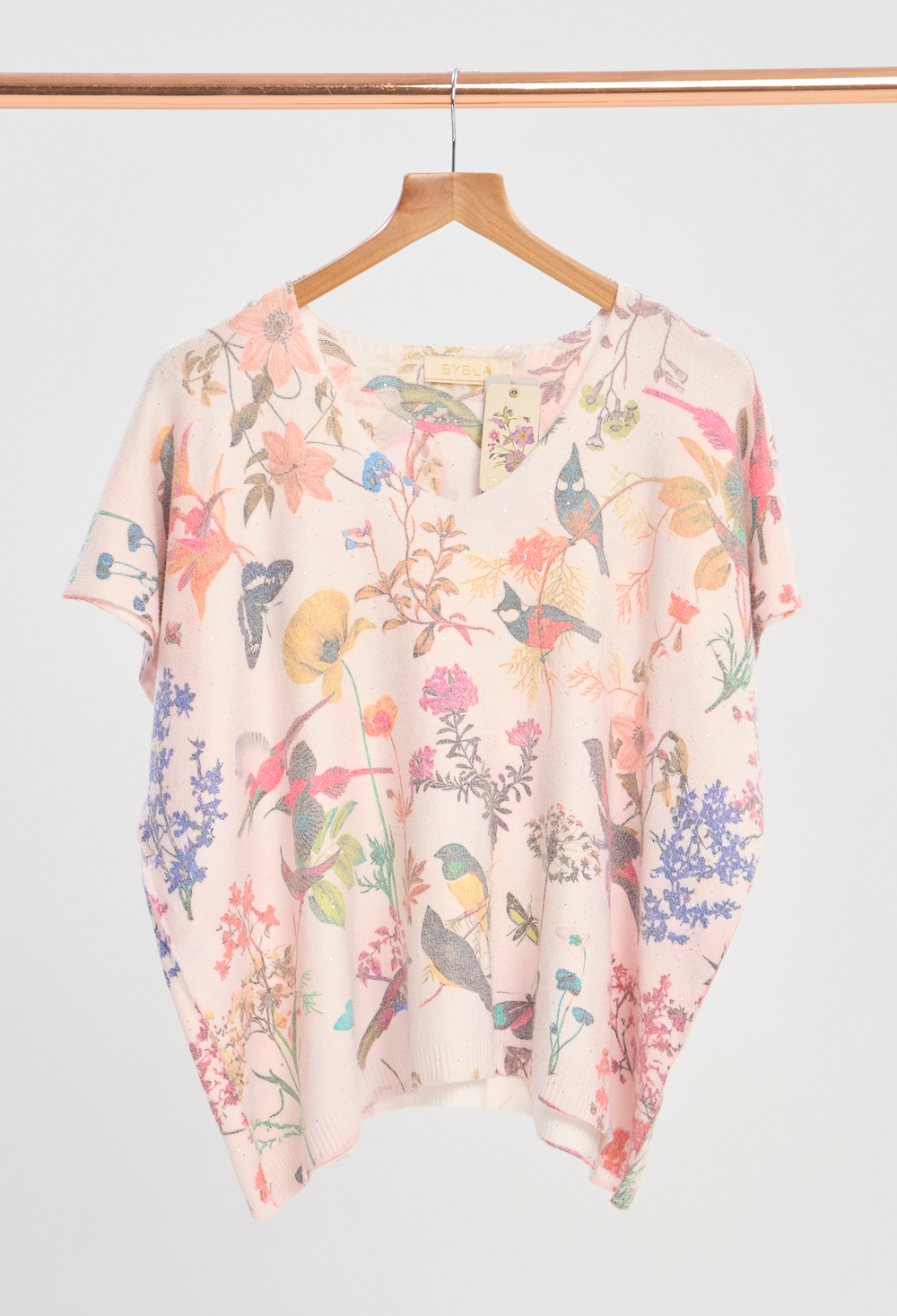 Blusa Sin Mangas Estampado de Aves BYBLA