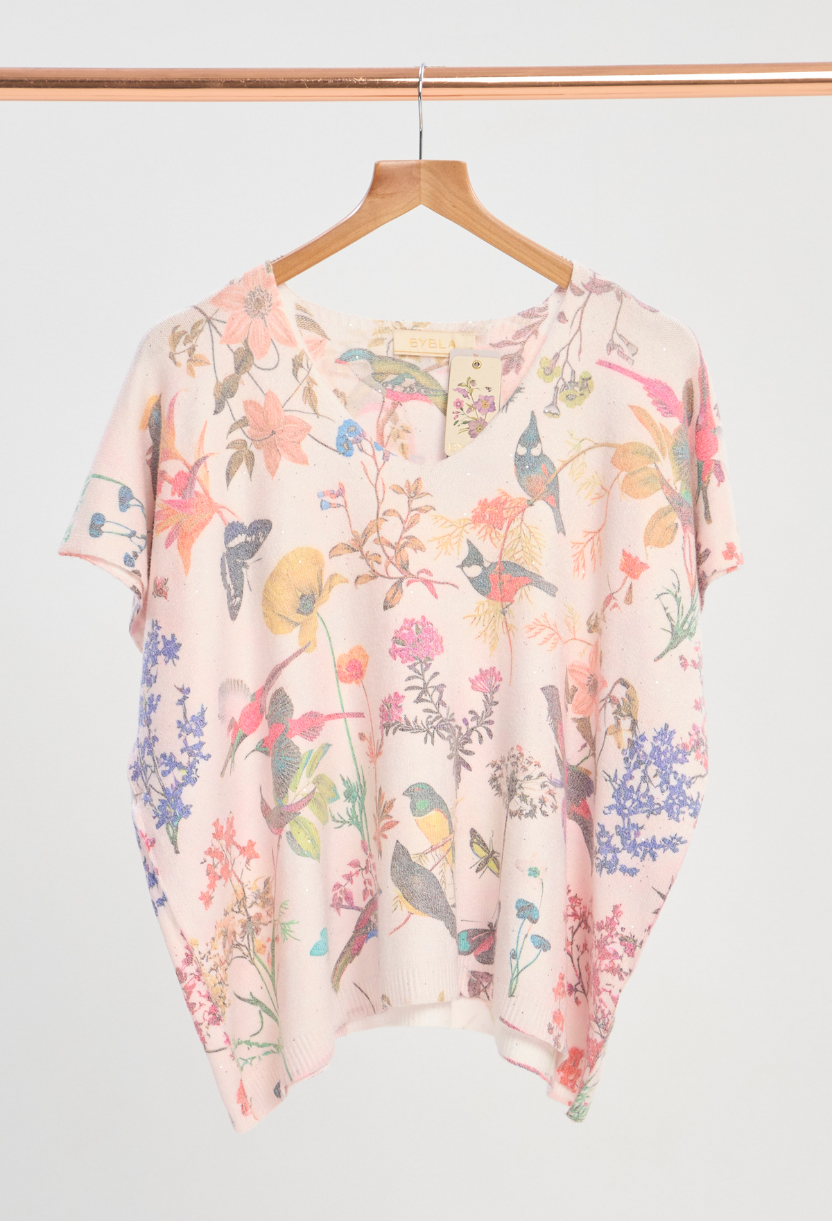 Blusa Sin Mangas Estampado de Aves BYBLA
