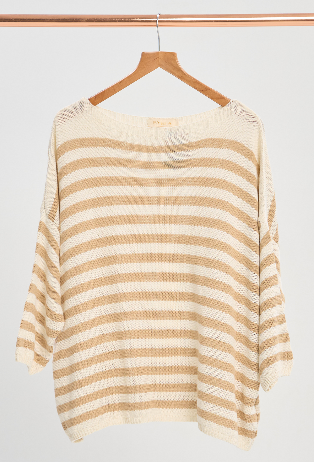 Blusa Manga Larga Tejida a Rayas BYBLA