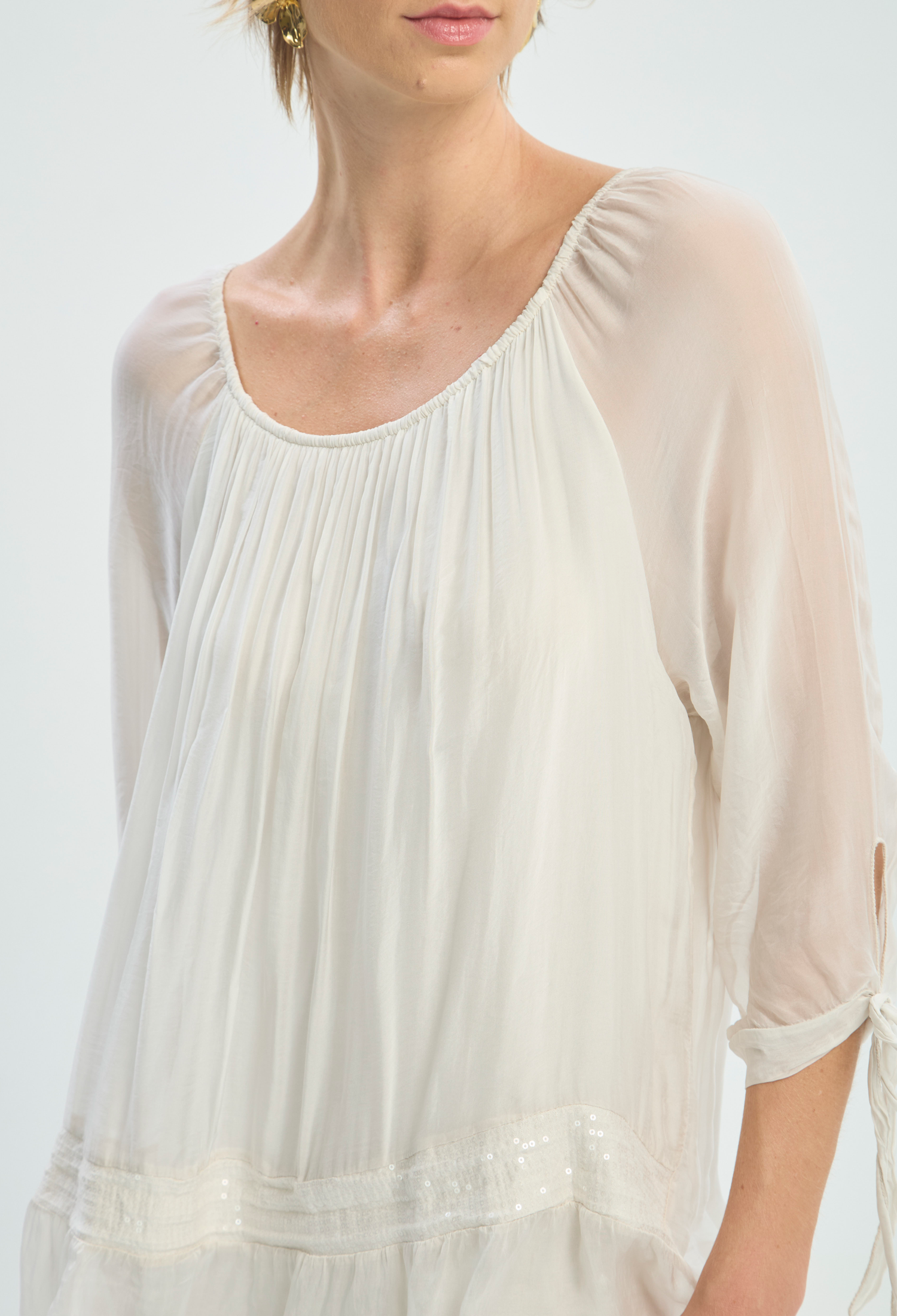 Vestido Largo Beige en Viscosa y Seda BYBLA - vista 6