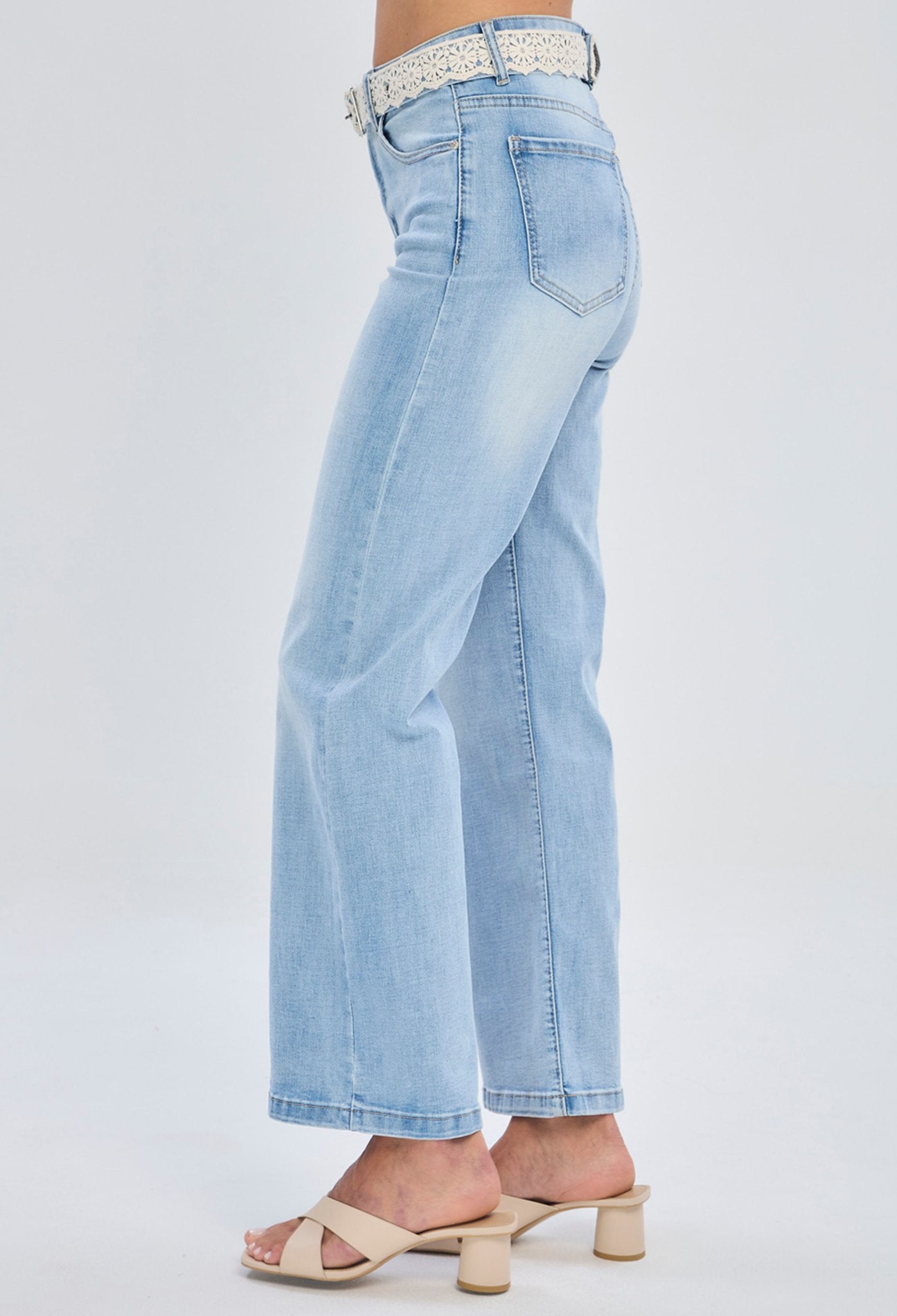 Jean Wide Leg Lavado Claro - Foto 3
