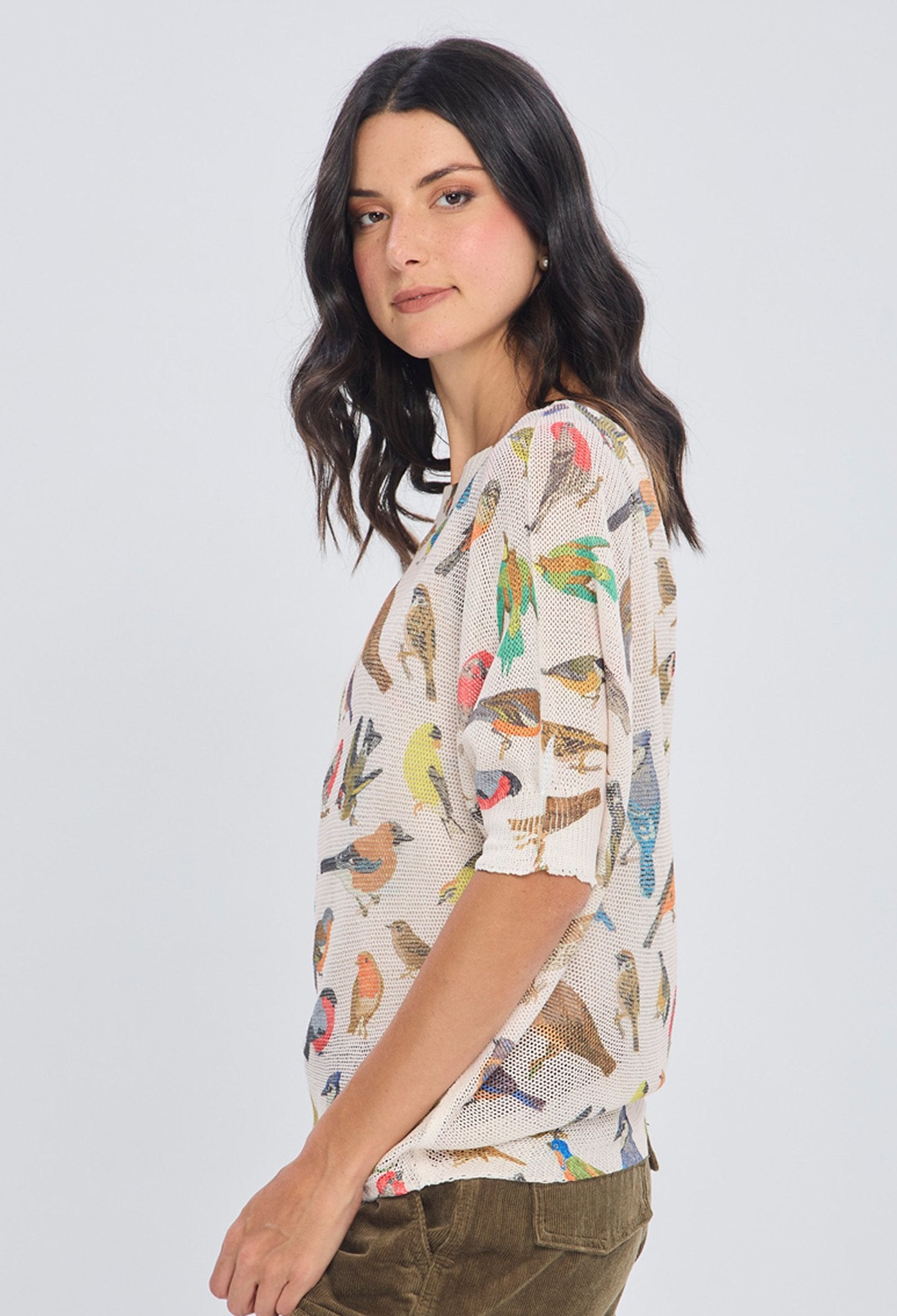 Blusa Tejida Estampado Pajaros - Foto 2