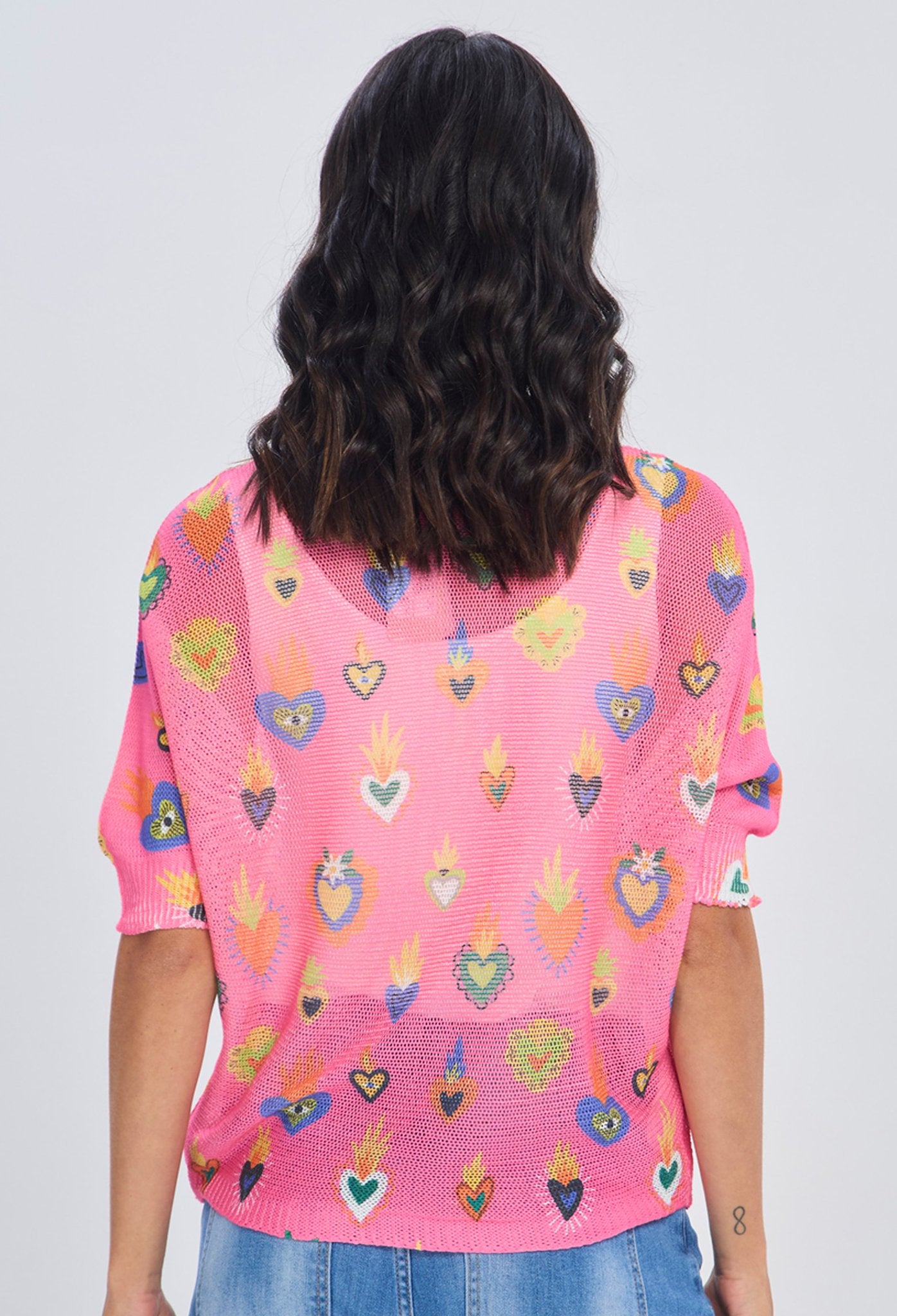 Blusa Tejida Estampado Corazones NEW