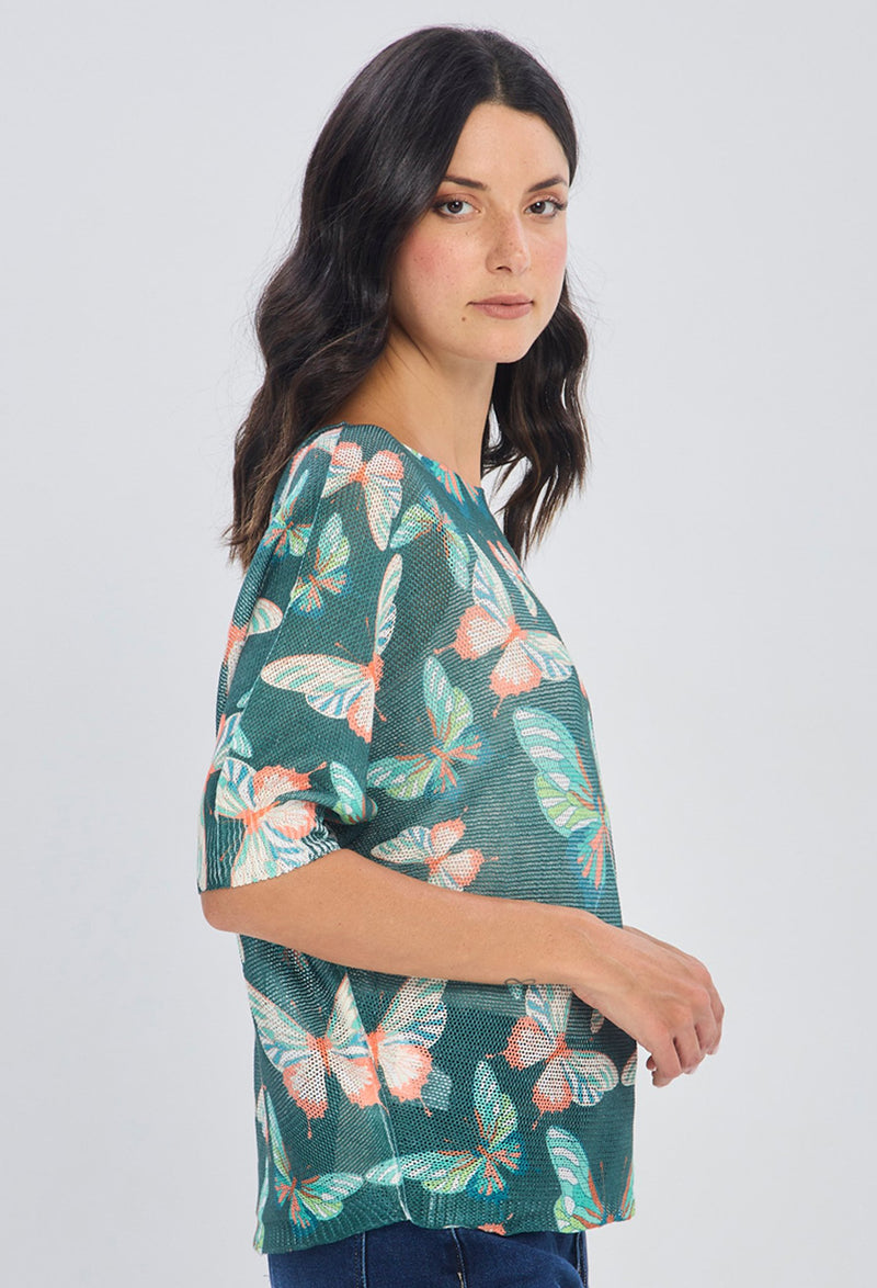 Blusa Tejida Estampado Mariposas NEW