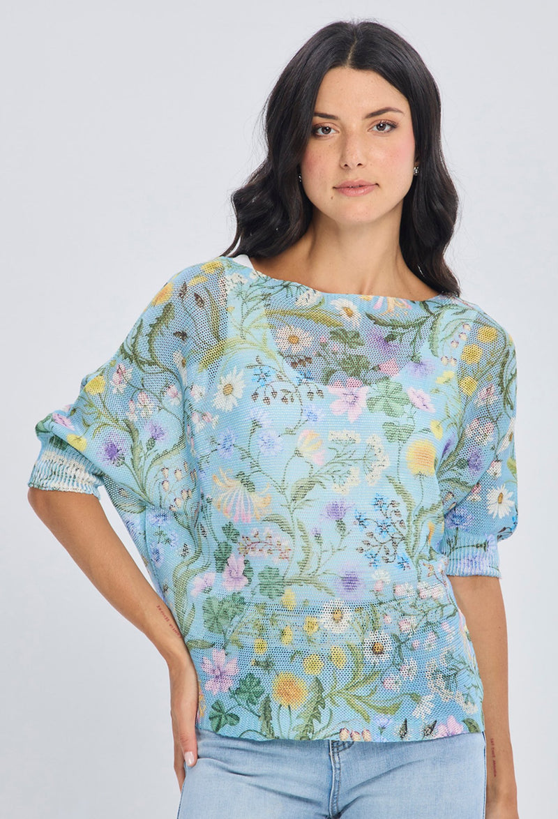 Blusa Tejida Flores Silvestres NEW