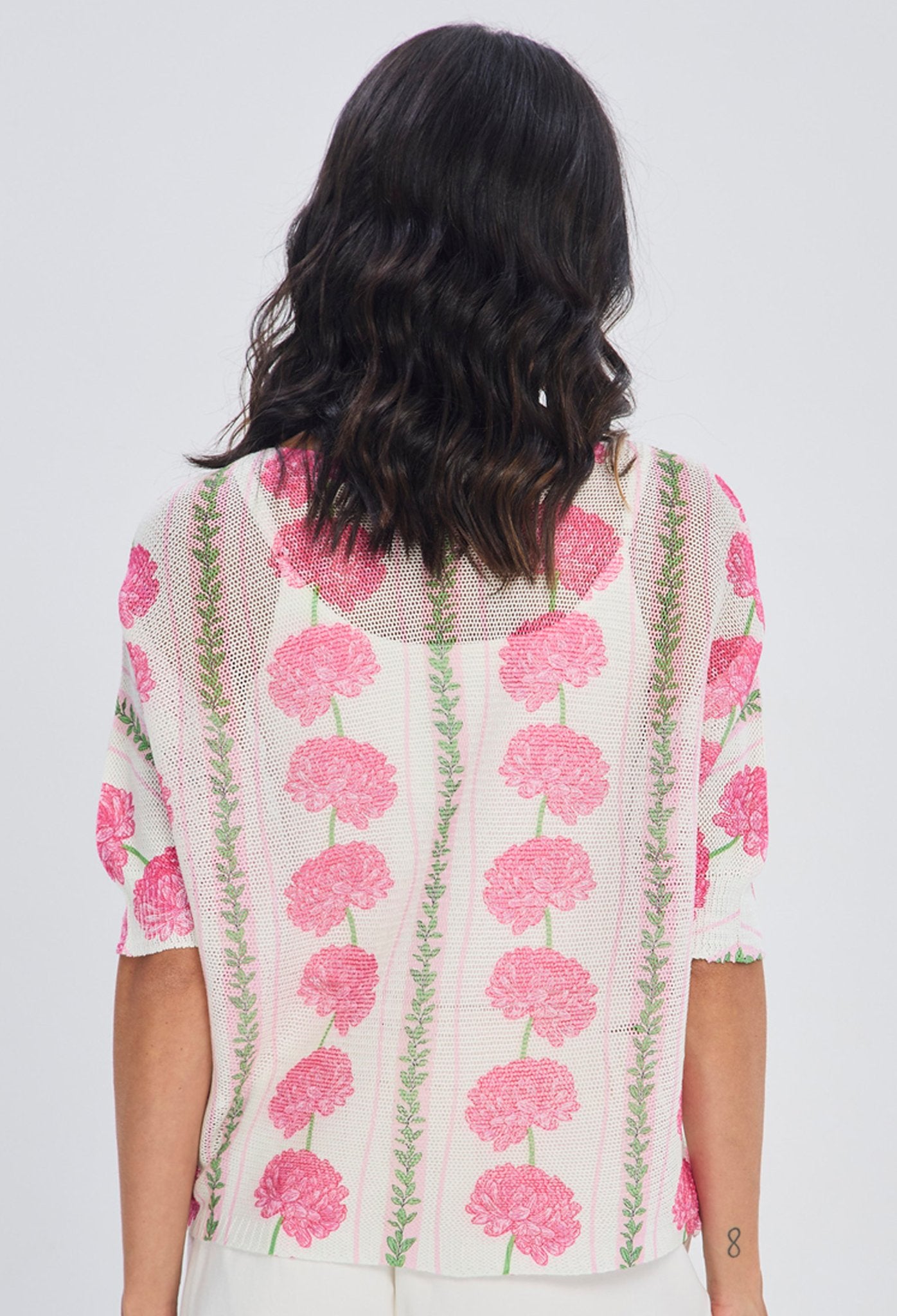 Blusa Tejida Estampado Claveles - Foto 2