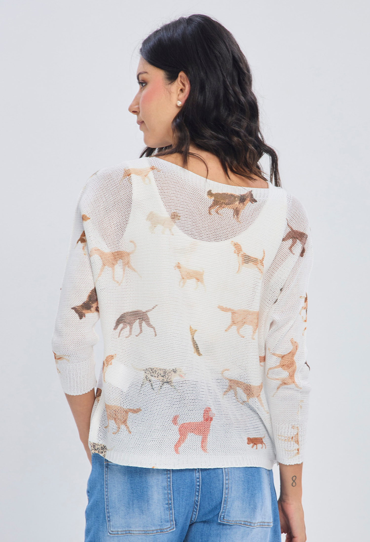 Blusa blanca oversize ligera en poliéster y viscosa talla única para mujer - vista 3